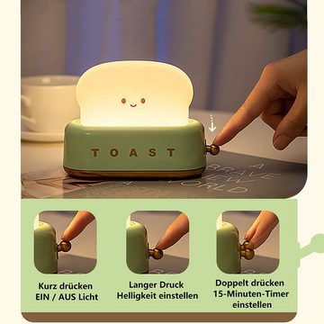 GelldG Nachtlicht Süßer Toaster LED Nachtlicht, Nachttischlampe für Kinder