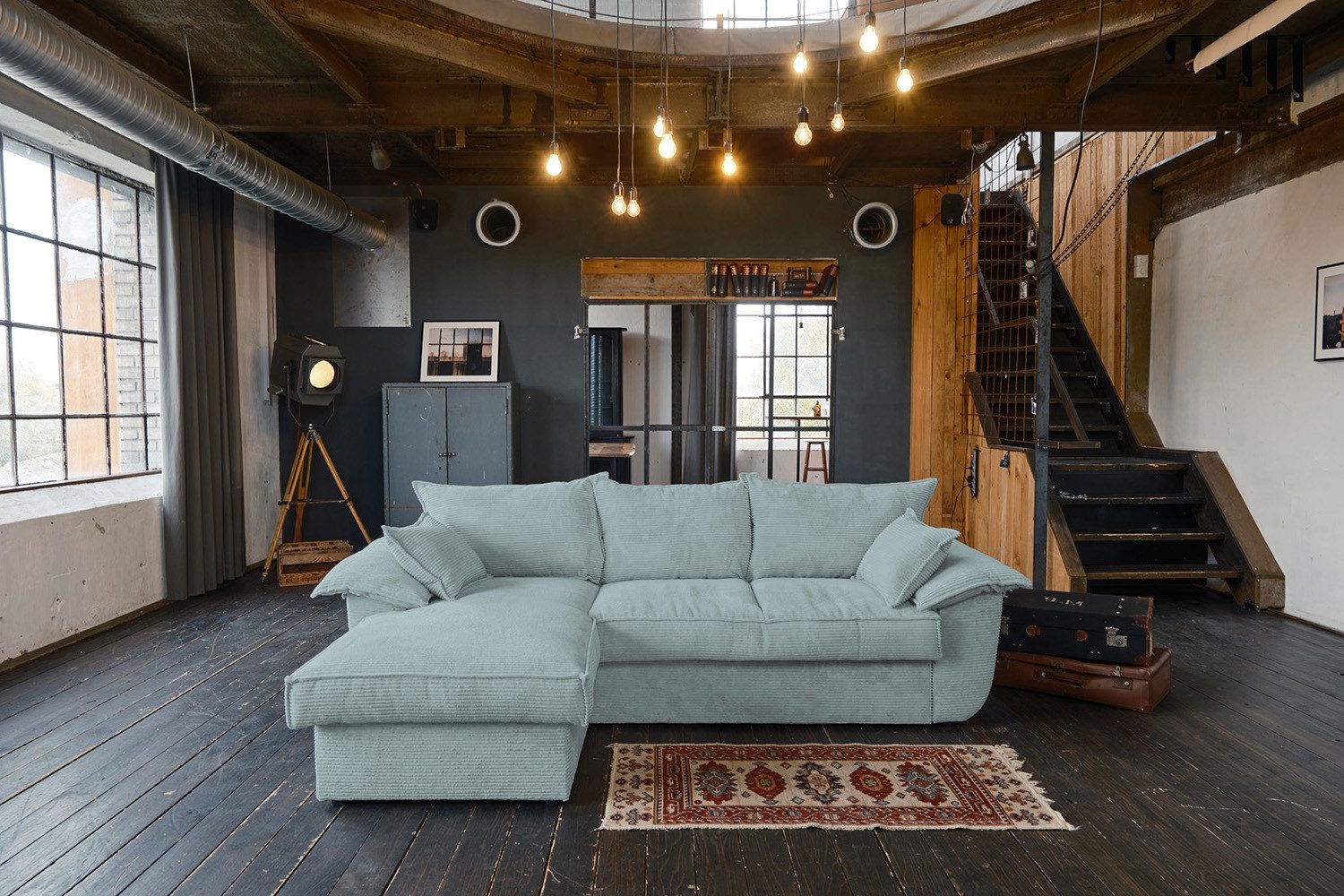 KAWOLA Ecksofa DAMETO, Schlafsofa Couch Cord günstig online kaufen