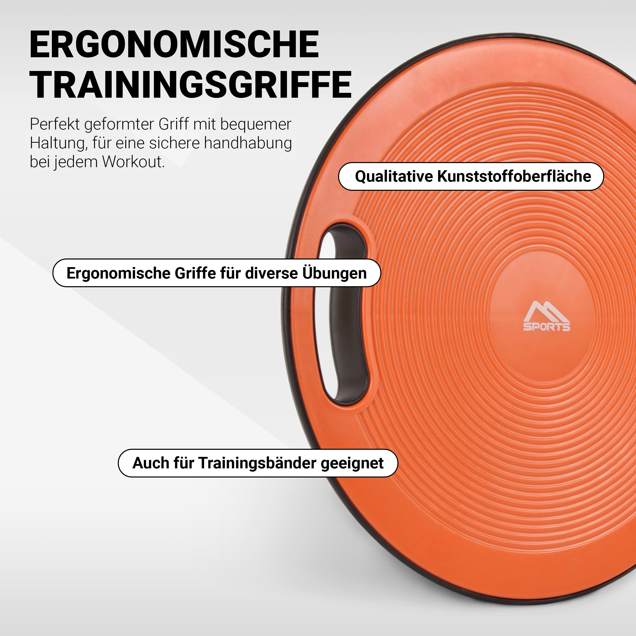 MSports® Stabilisations-Therapiegerät MSPORTS Balance Board Premium 40 cm Durchmesser inkl. Übungsposter