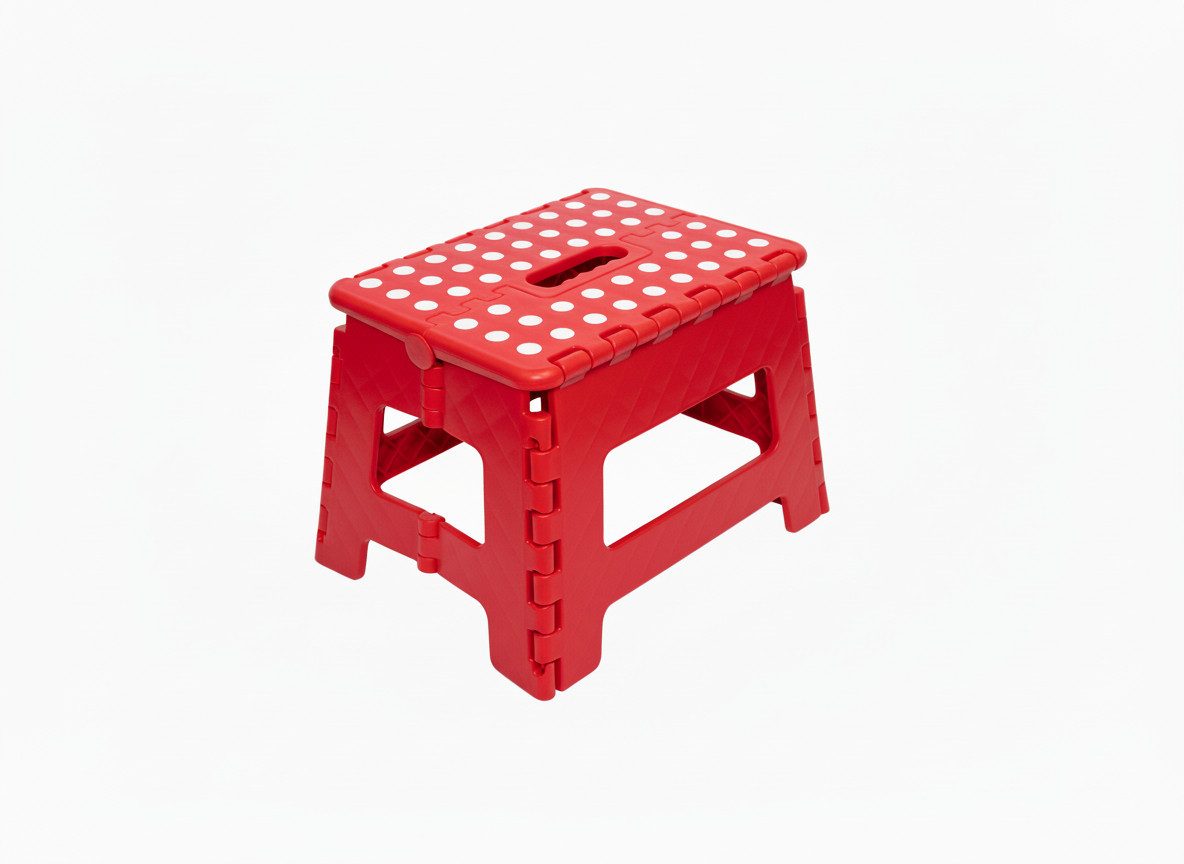 HH-Haushalt Klapptritt Klapphocker, Klapptritt 22 cm für Kinder faltbar bis 150 kg Rot