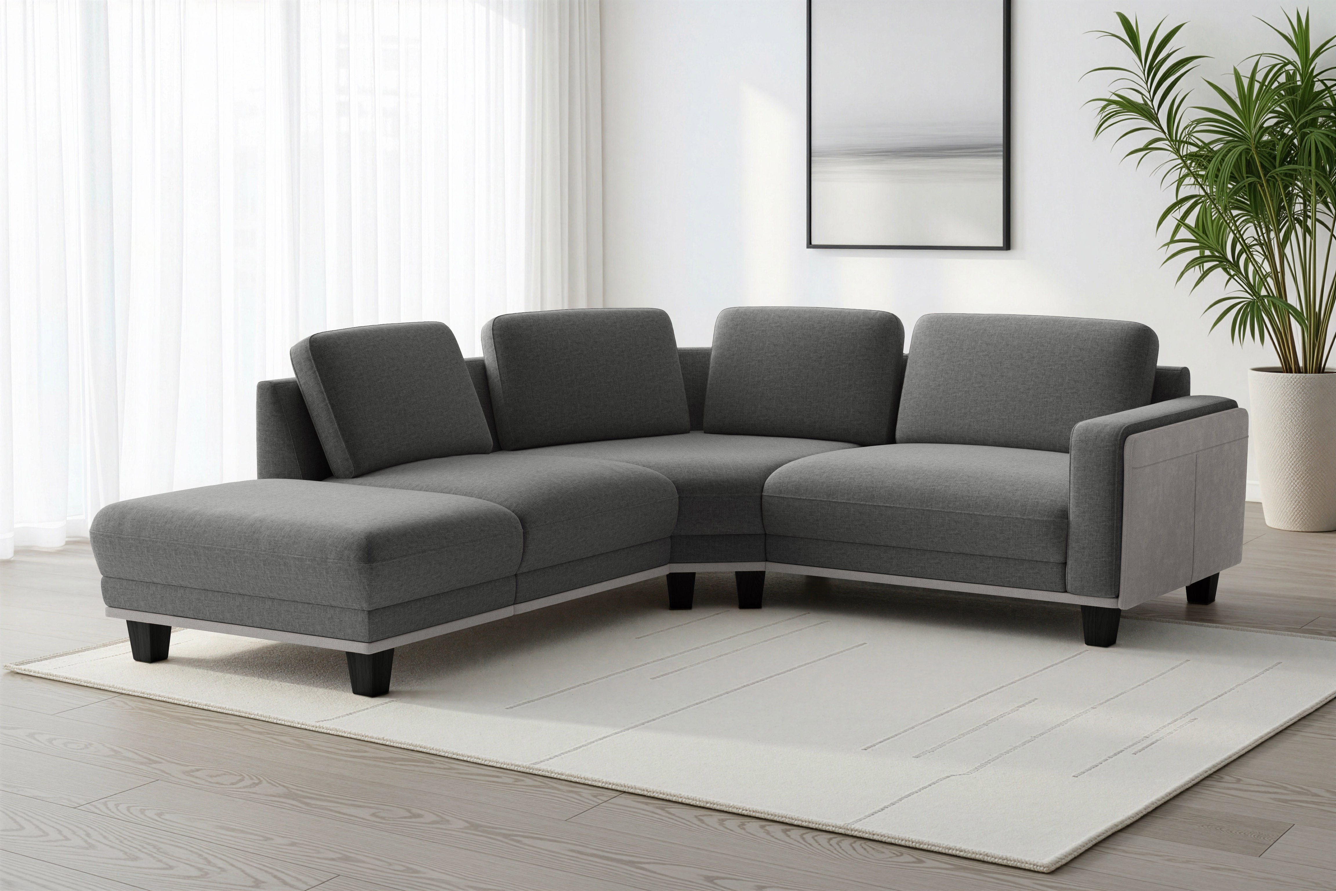 sit&more Ecksofa Concept, Modernes Sofa in drei Fußfarben zur Auswahl