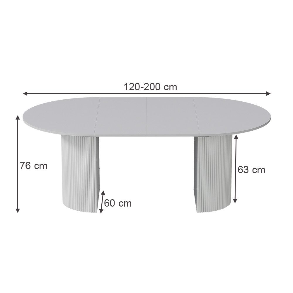 Vicco Esstisch Calero, Weiß, 120 x 60 cm ausziehbar (1-St)