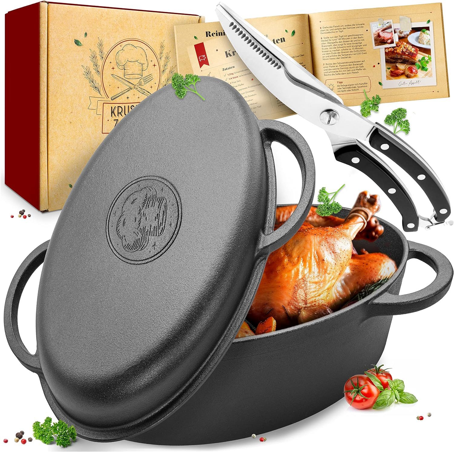 38cm Gusseisenbräter + Geflügelschere