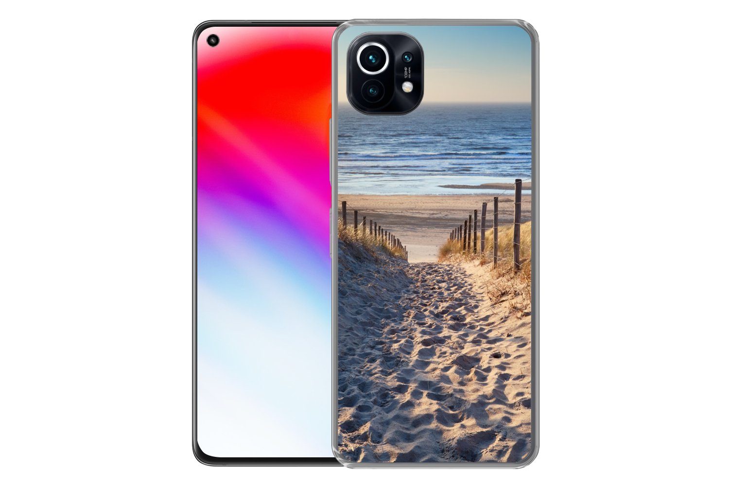 MuchoWow Handyhülle für Xiaomi Mi 11 Strand - Meer - Niederlande - Dünen - Sonne, Phone Case, Silikon, Schutzhülle Dünn