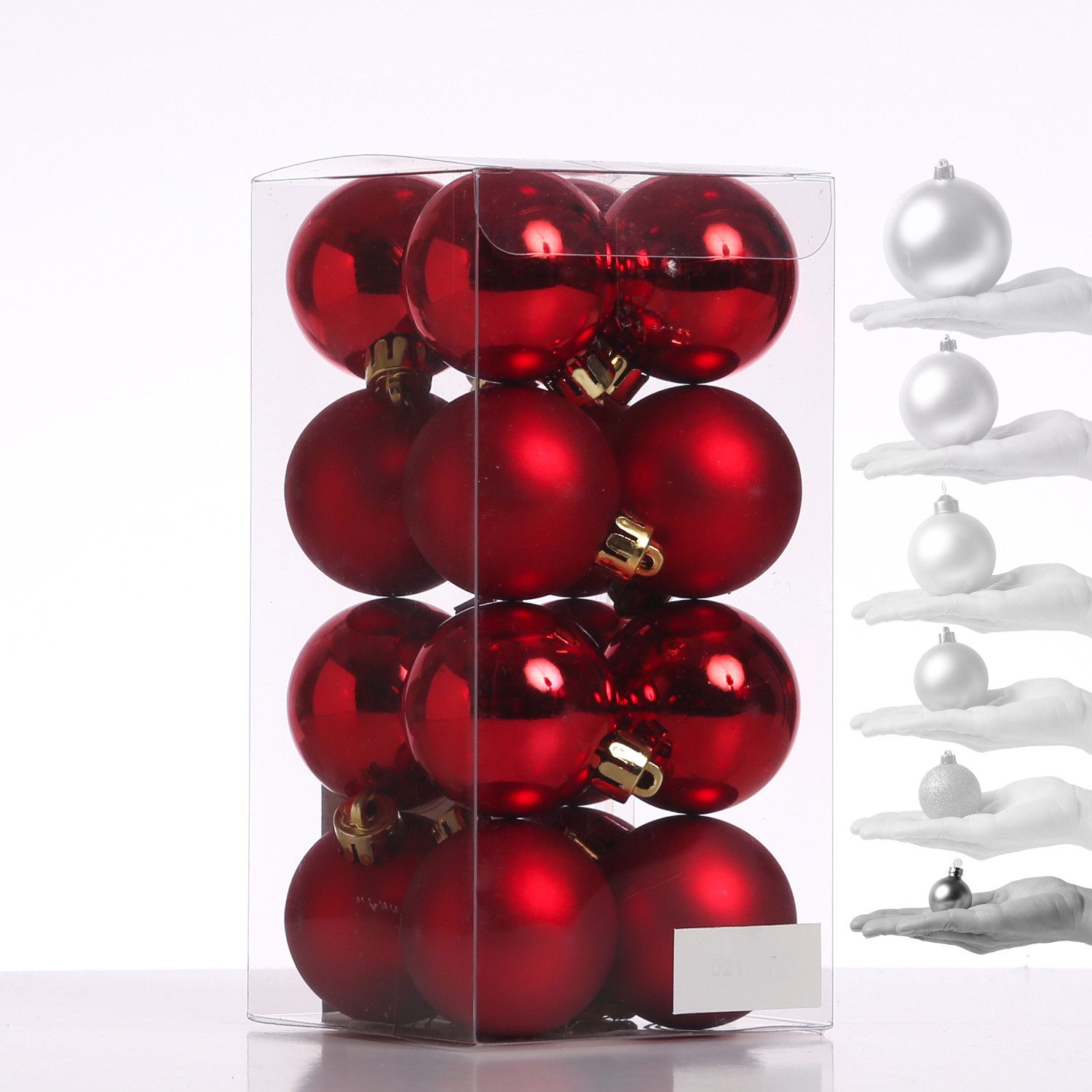 MARELIDA Weihnachtsbaumkugel Christbaumkugeln Weihnachtskugeln bruchfest 4cm rot 16er Set (16 St)