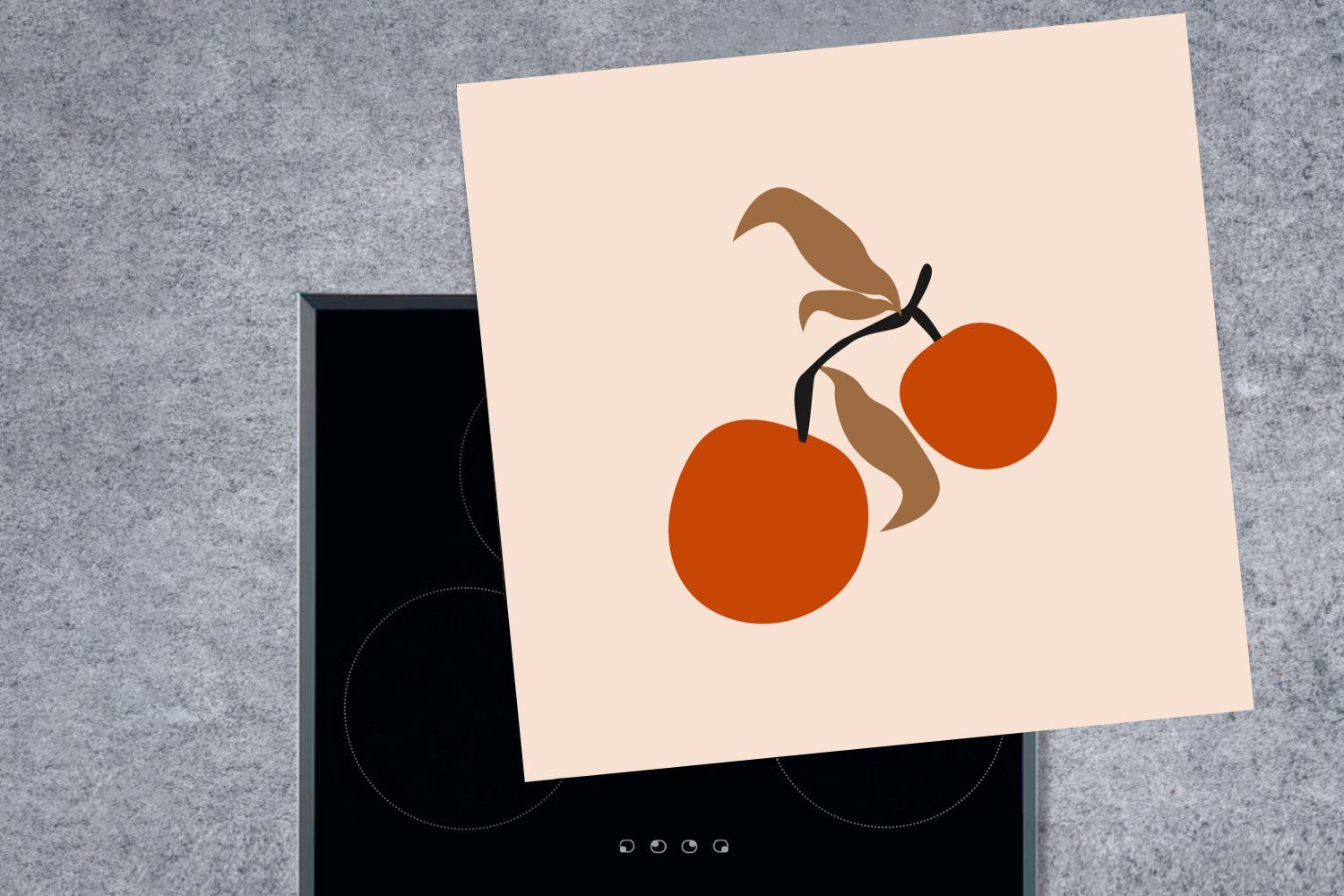 Pastell, - Herdblende-/Abdeckplatte - Vinyl, Äpfel tlg), küche Arbeitsplatte MuchoWow 78x78 Sommer für Ceranfeldabdeckung, cm, (1