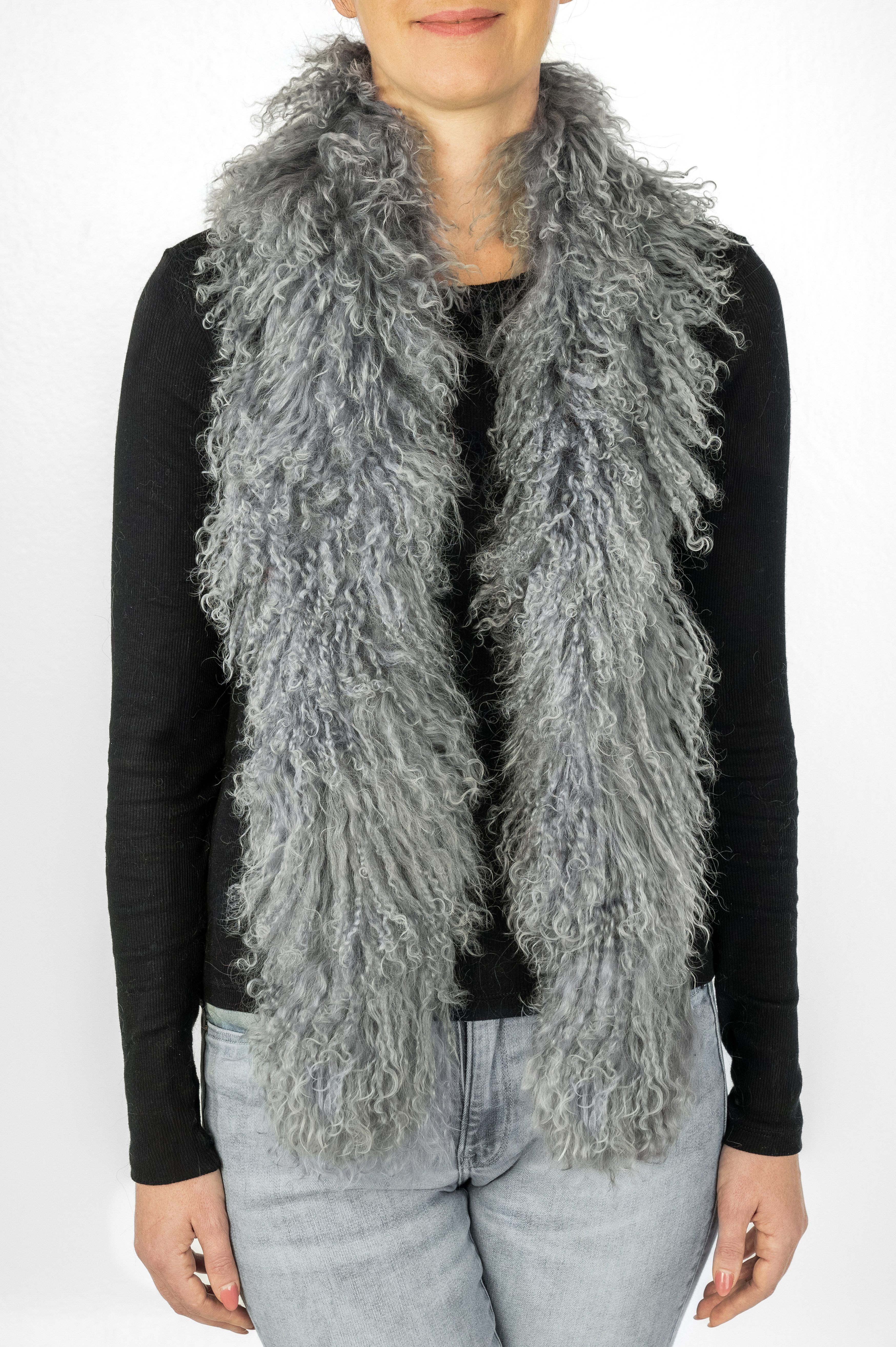 LIRA Deko Wollschal 100 % Lammfell Damen BOA Tibetlamm Schal mongolischer S günstig online kaufen