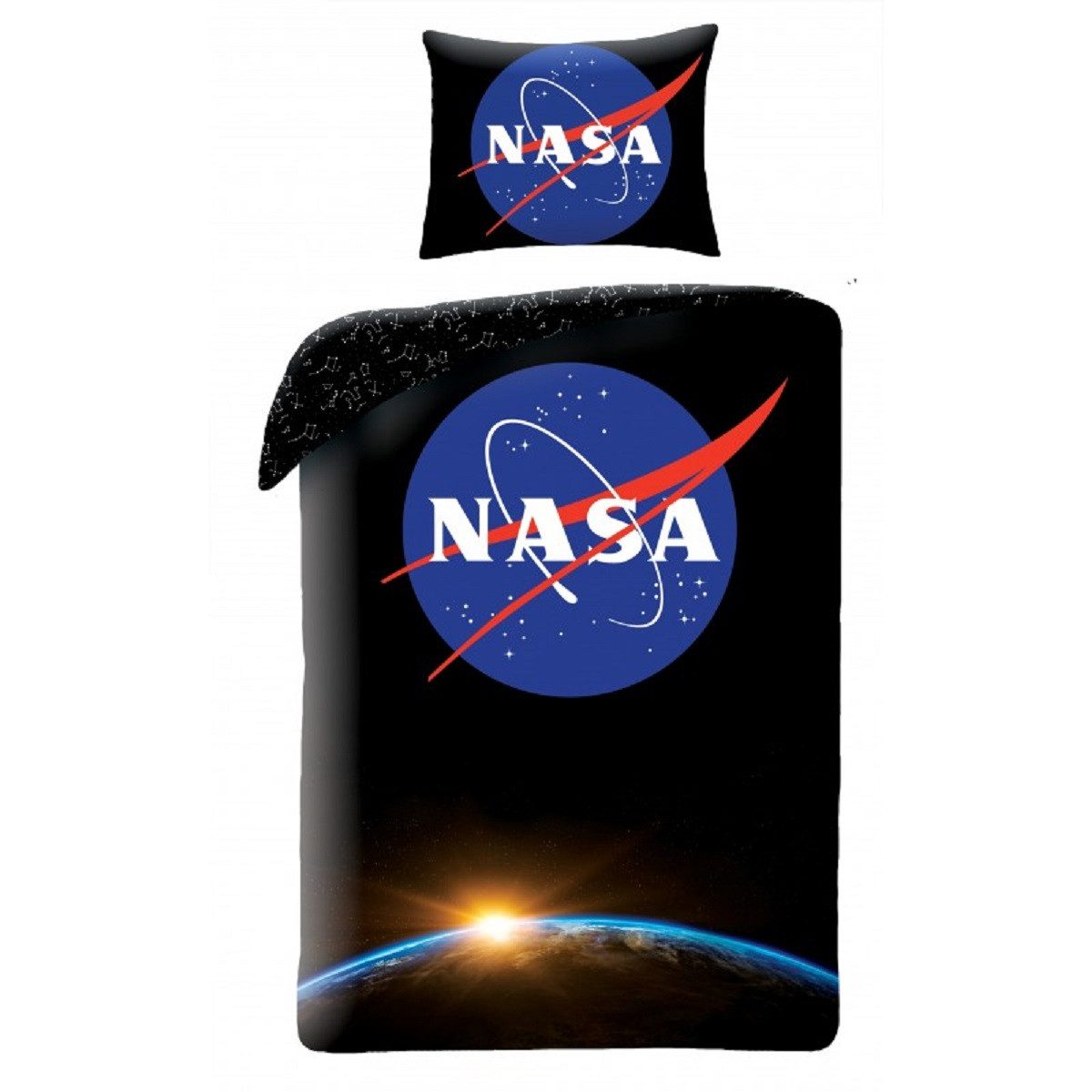 NASA Bettwäsche Set Baumwolle Bettdeckenbezug 140 × 200 cm mit 70 × 90 cm Kissenbezug, 2 teilig