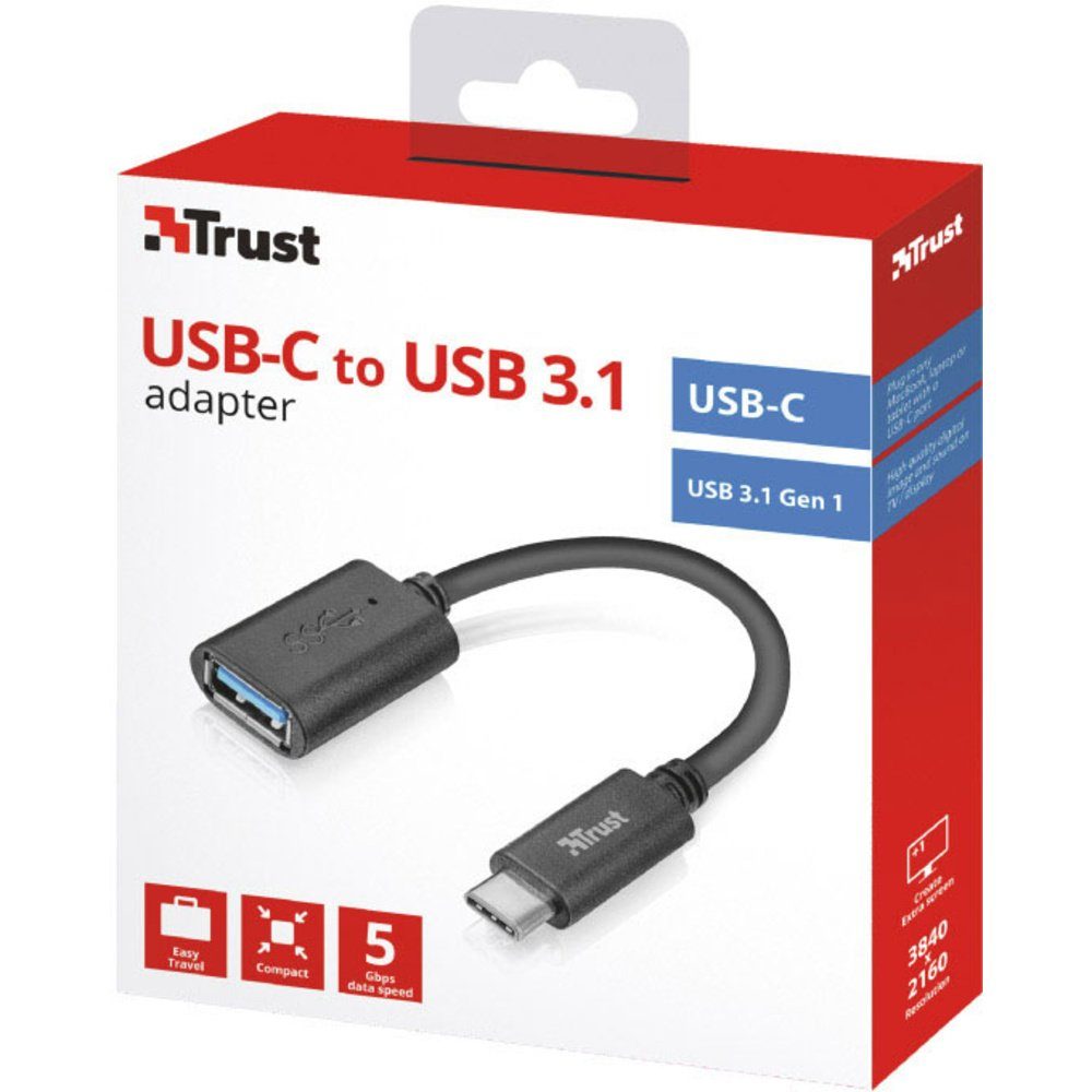Trust Trust USB 2.0 Adapter [1x USB-C® Stecker - 1x USB 3.2 Gen 1 Buchse B (USB-Adapter, 9.00 cm