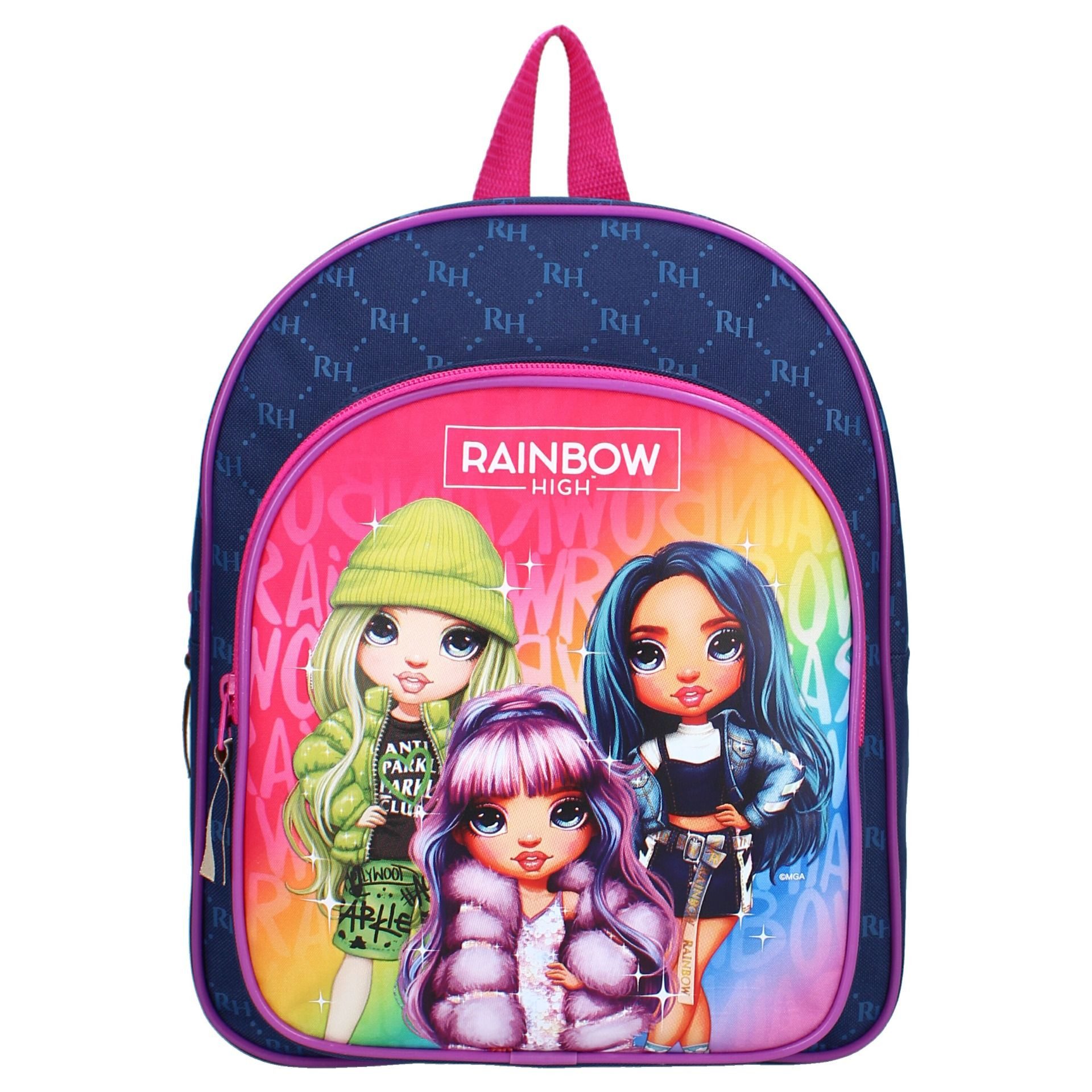 Rainbow High Kinderrucksack Rucksack für Mädchen farbenfroher Kinder Backpack