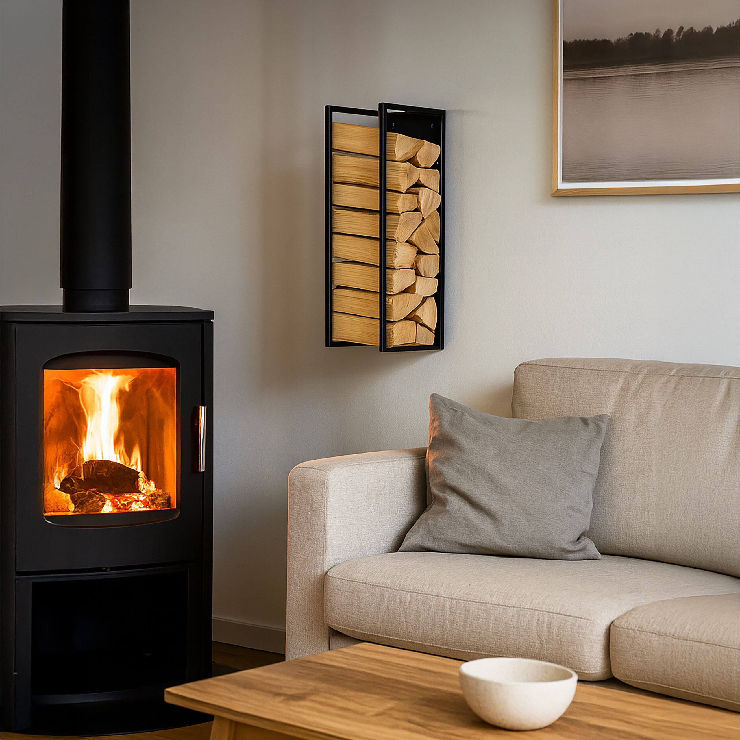 relaxdays Kaminholzregal Wandmontage, BxTxH:25x25x75 cm, 75 cm günstig online kaufen