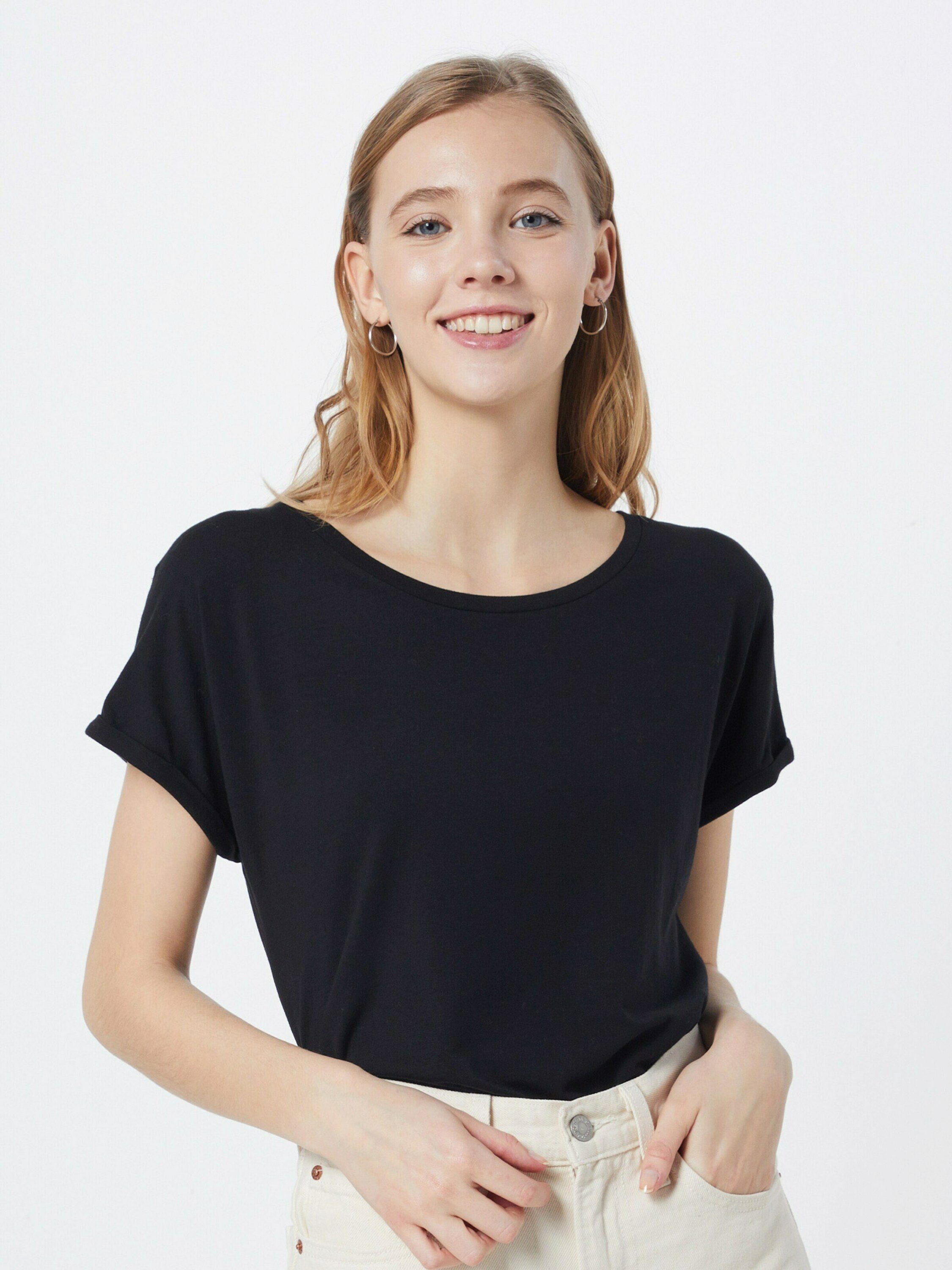 Details, Black (1-tlg) (80001) Weiteres Pamila Detail b.young T-Shirt Plain/ohne