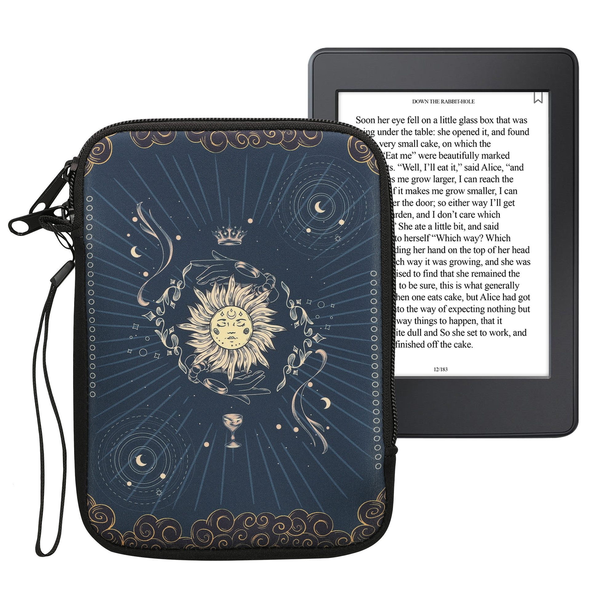 kwmobile Schutz-Set Tasche für eReader, Neopren Hülle Schutzhülle - 17 x 12 x 2 cm Innenmaße