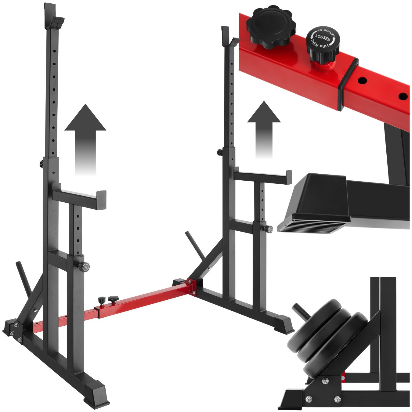 tectake Hantelbank Squat Rack, multifunktional