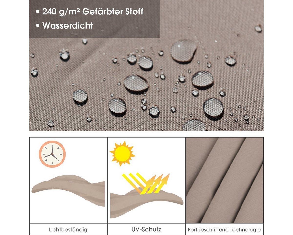 Thumbnail - COSTWAY Sonnenschirm, LxB: 295,00x295,00 cm, mit Kurbel & Kreuzfuß, neigbar
