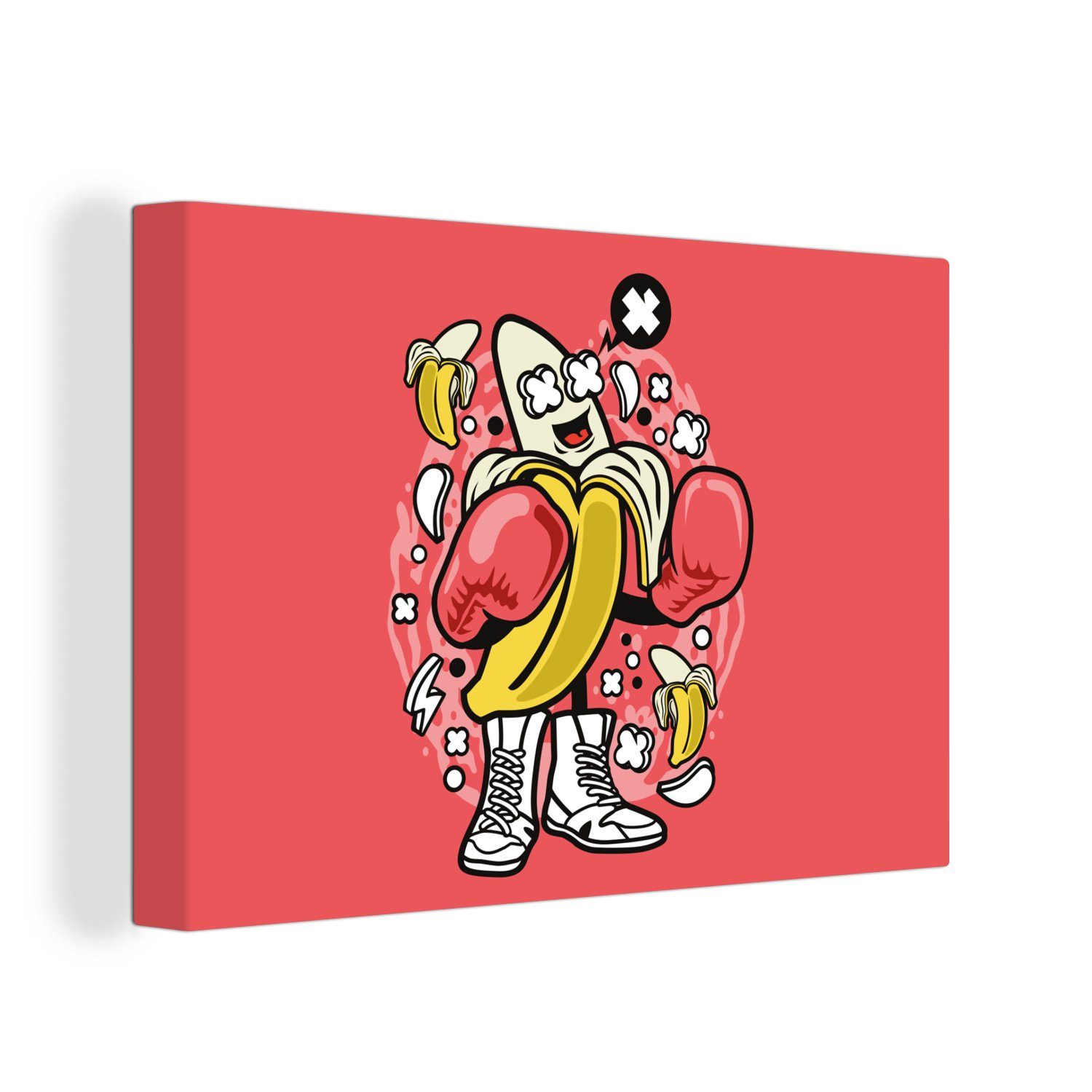OneMillionCanvasses® Leinwandbild Boxen - Banane Jahrgang, St), cm Wanddeko, Leinwandbilder, (1 - Wandbild 30x20 Aufhängefertig