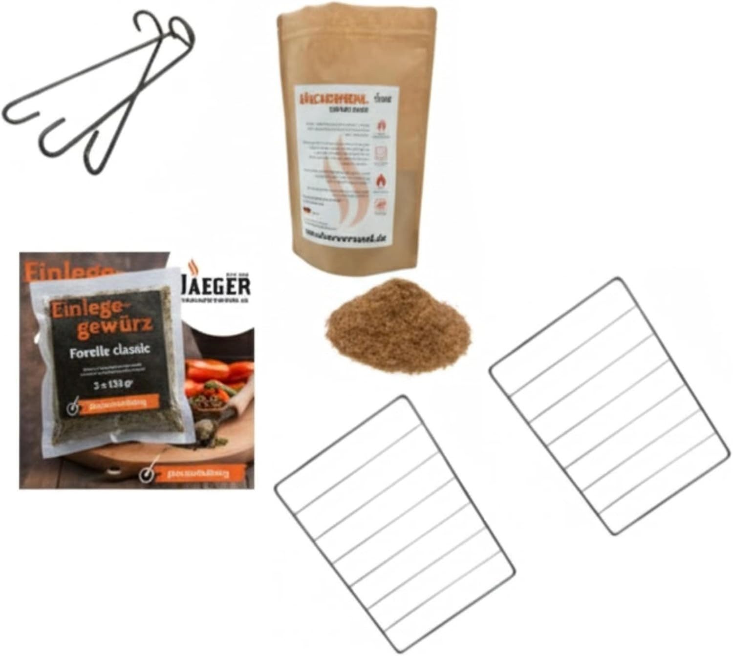 Jaeger Räuchereiprodukte Räucherspäne Petri Heil Räucherset zum Räuchern von Fisch & Fleisch, (15-St)