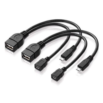 conecto 2x USB-OTG Adapter-Kabel Micro-USB 2.0-Stecker USB-Buchse Typ A + USB-Kabel