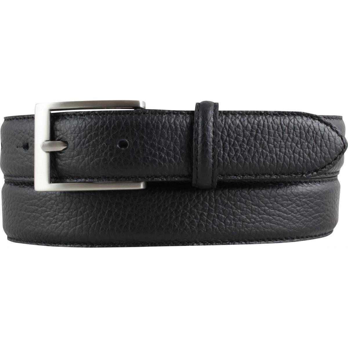 Herren, Silber Anzuggürtel, mm Schwarz, BELTINGER Ledergürtel Anzug-Gürtel, Hosengür Italienischer breit, 30