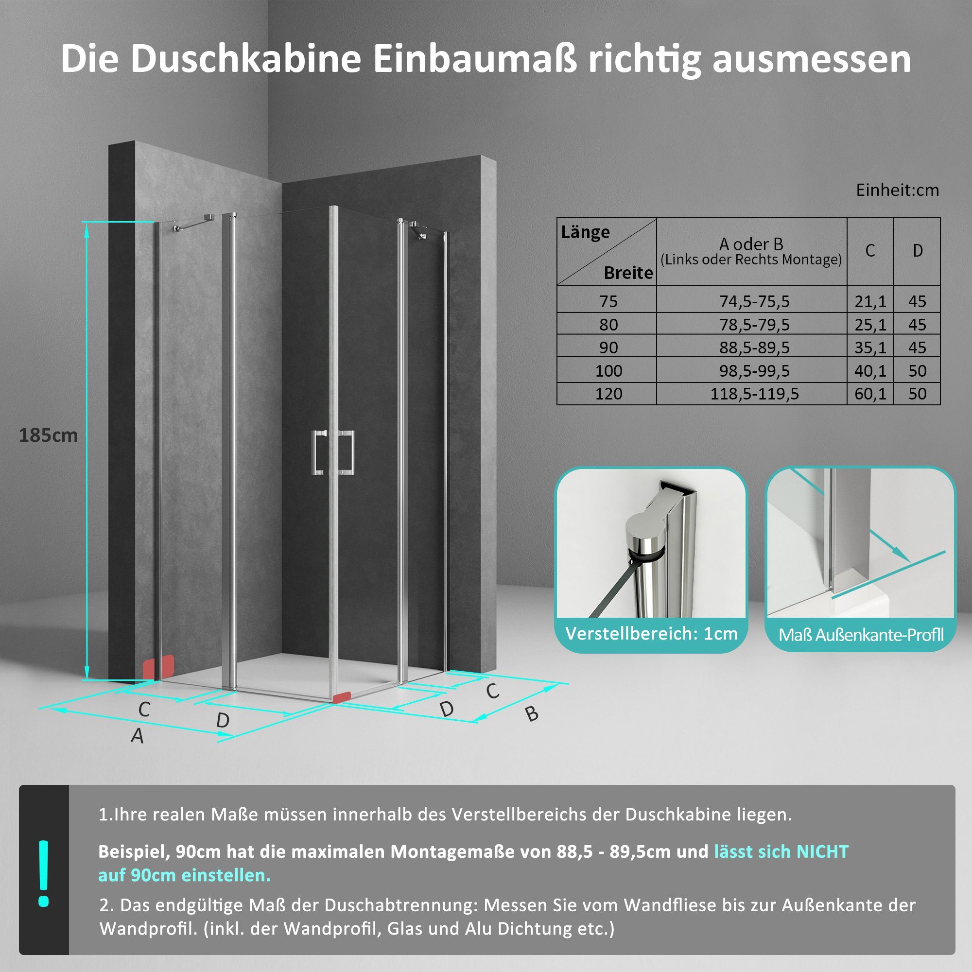Boromal Eckdusche Duschkabine 90x90 Pendeltür 80x80 günstig online kaufen