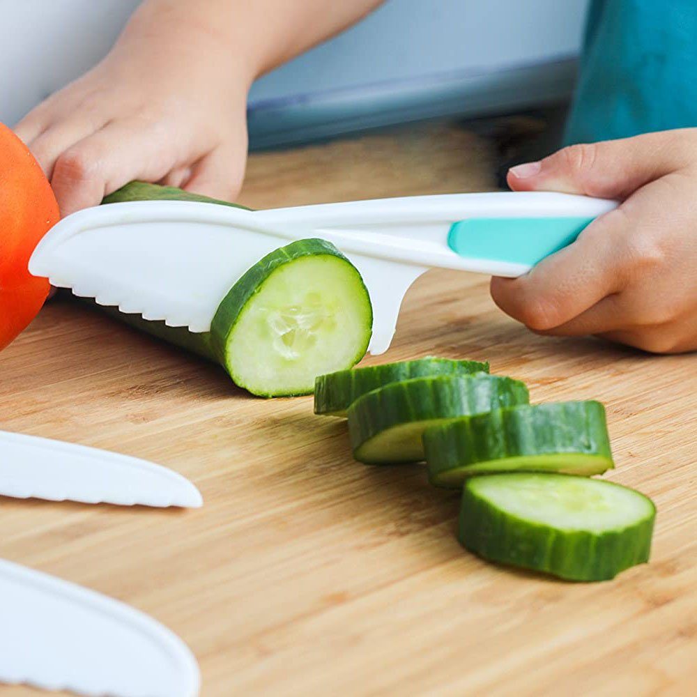 Jormftte Kinderkochmesser Messerset für Kinder,Nylon-Küchenmesser