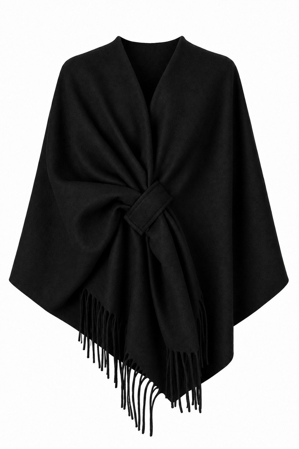 ITALY VIBES Strickponcho - Modischer Poncho mit Fransen und Wollanteil für Damen