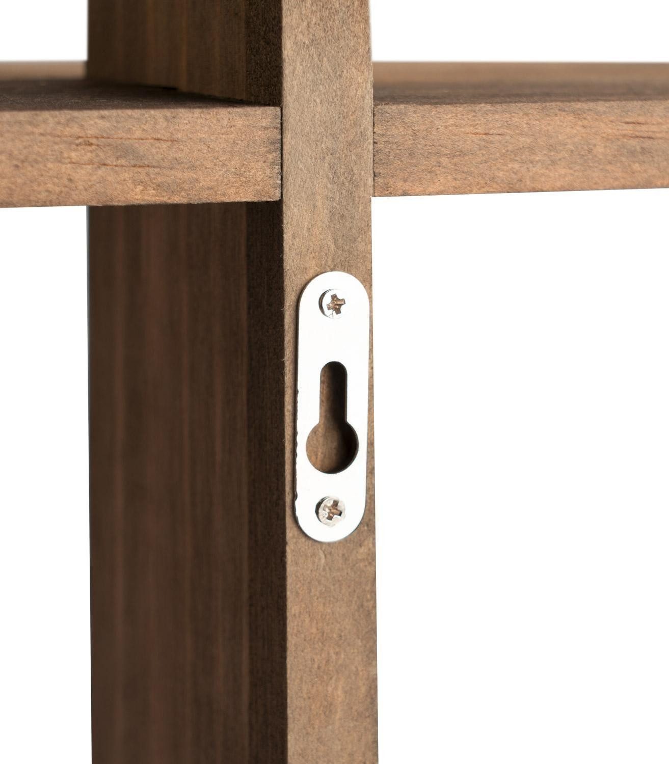 House Nordic Wandregal OVADA, Braun, Pinienholz massiv geölt, B 60 x H 36 x T 15 cm