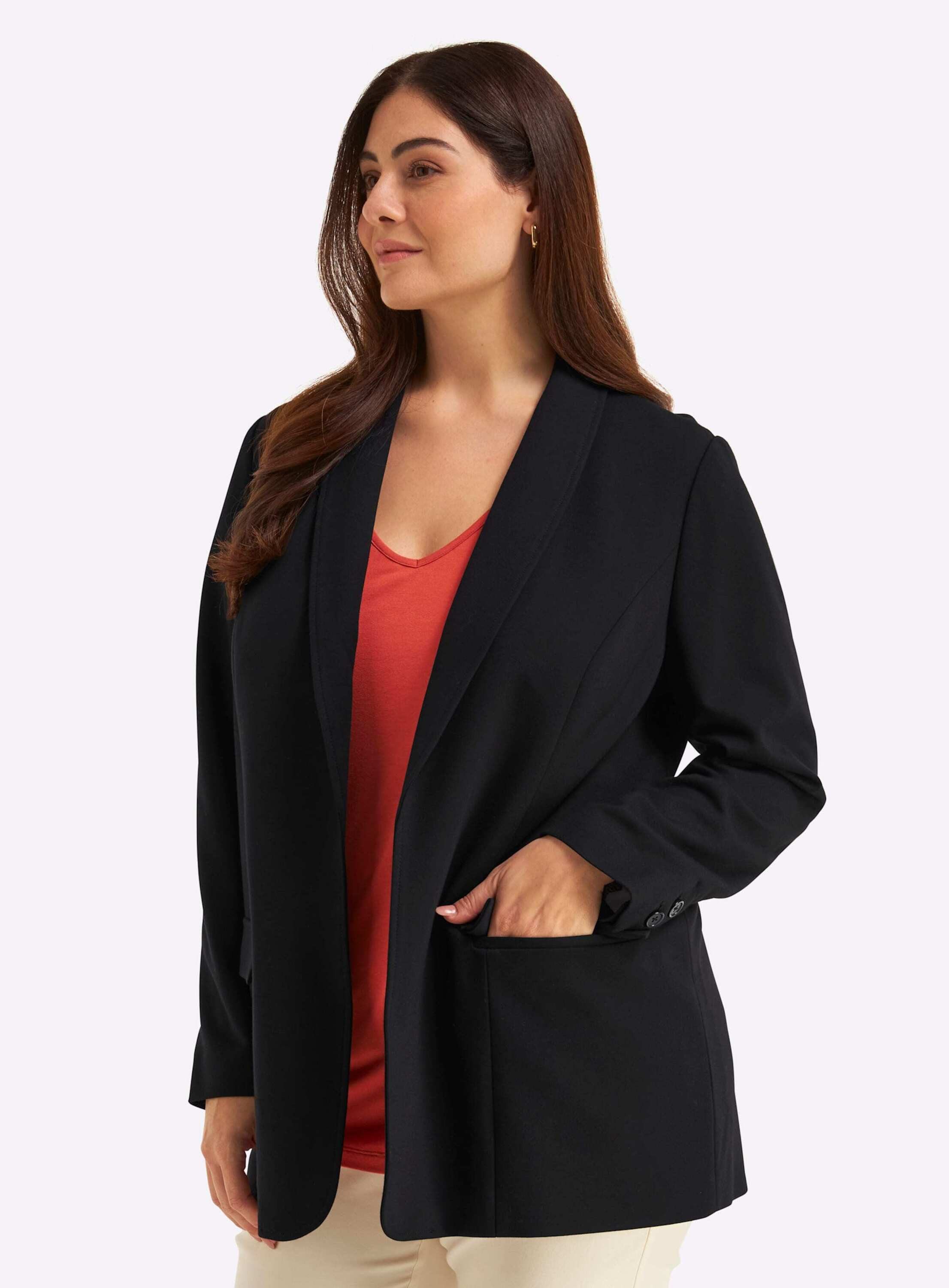 Sheego Blusenblazer Shirtblazer Langarm
