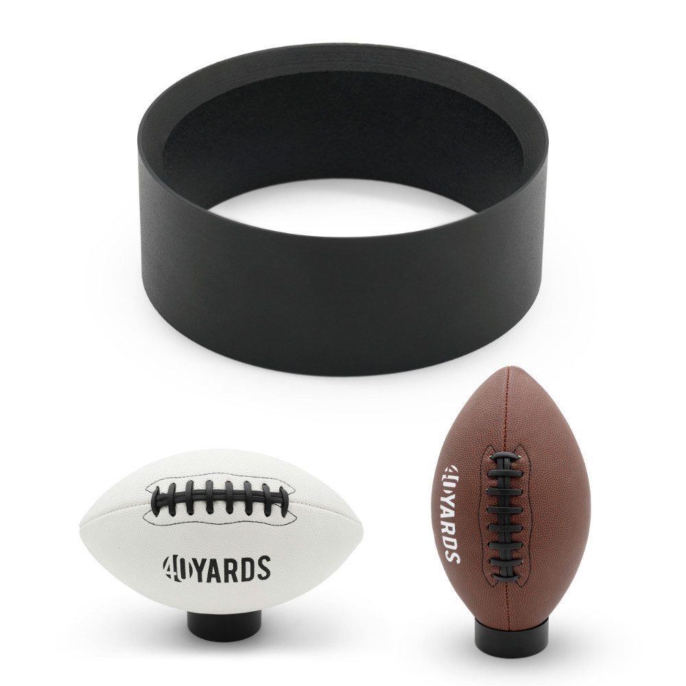 40YARDS Basketballständer American Football Standring – Massiver Metall-Ringständer, in mattschwarz mit 45°-Innenkanten für sicheren Halt