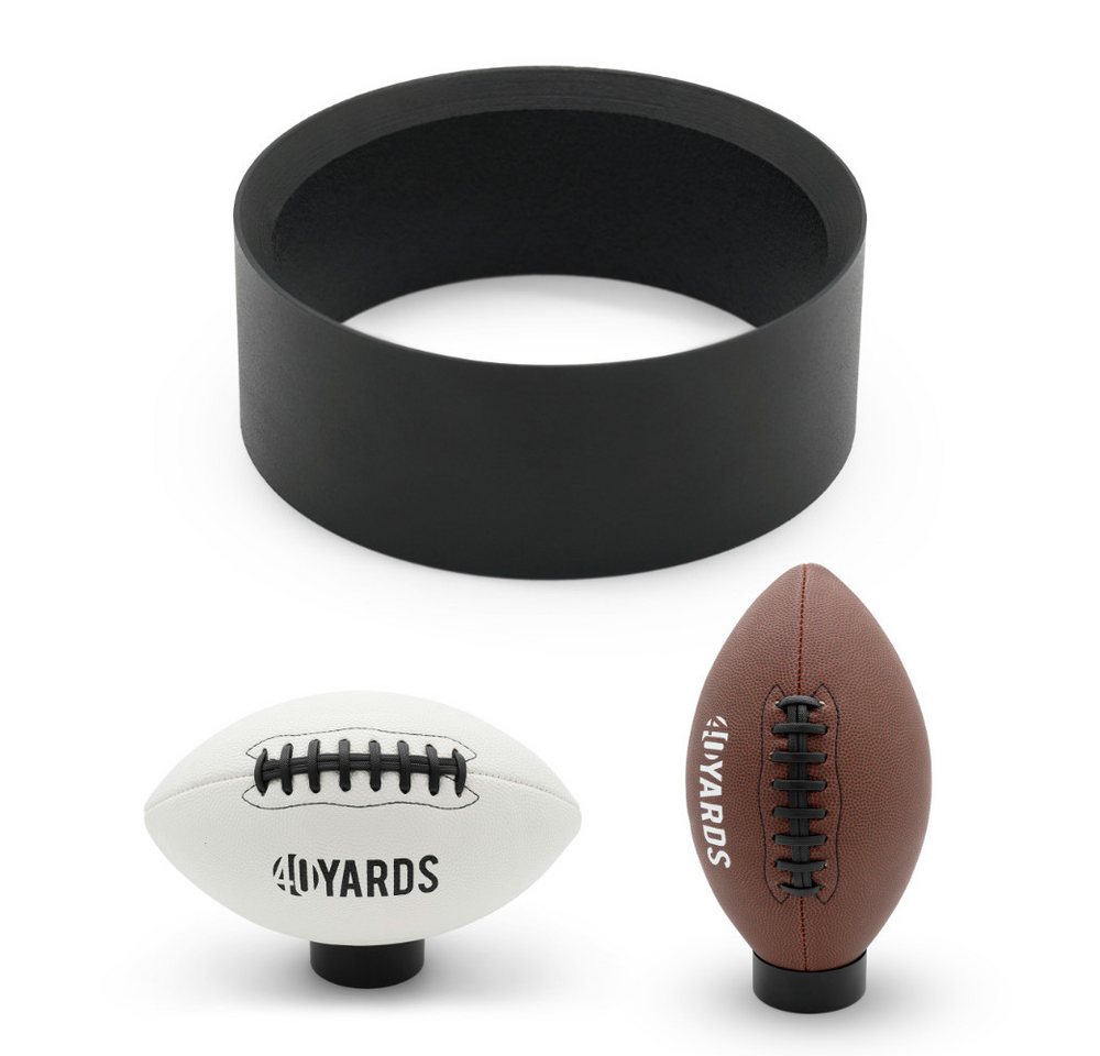 40YARDS Basketballständer American Football Standring – Massiver Metall-Ringständer, in mattschwarz mit 45°-Innenkanten für sicheren Halt