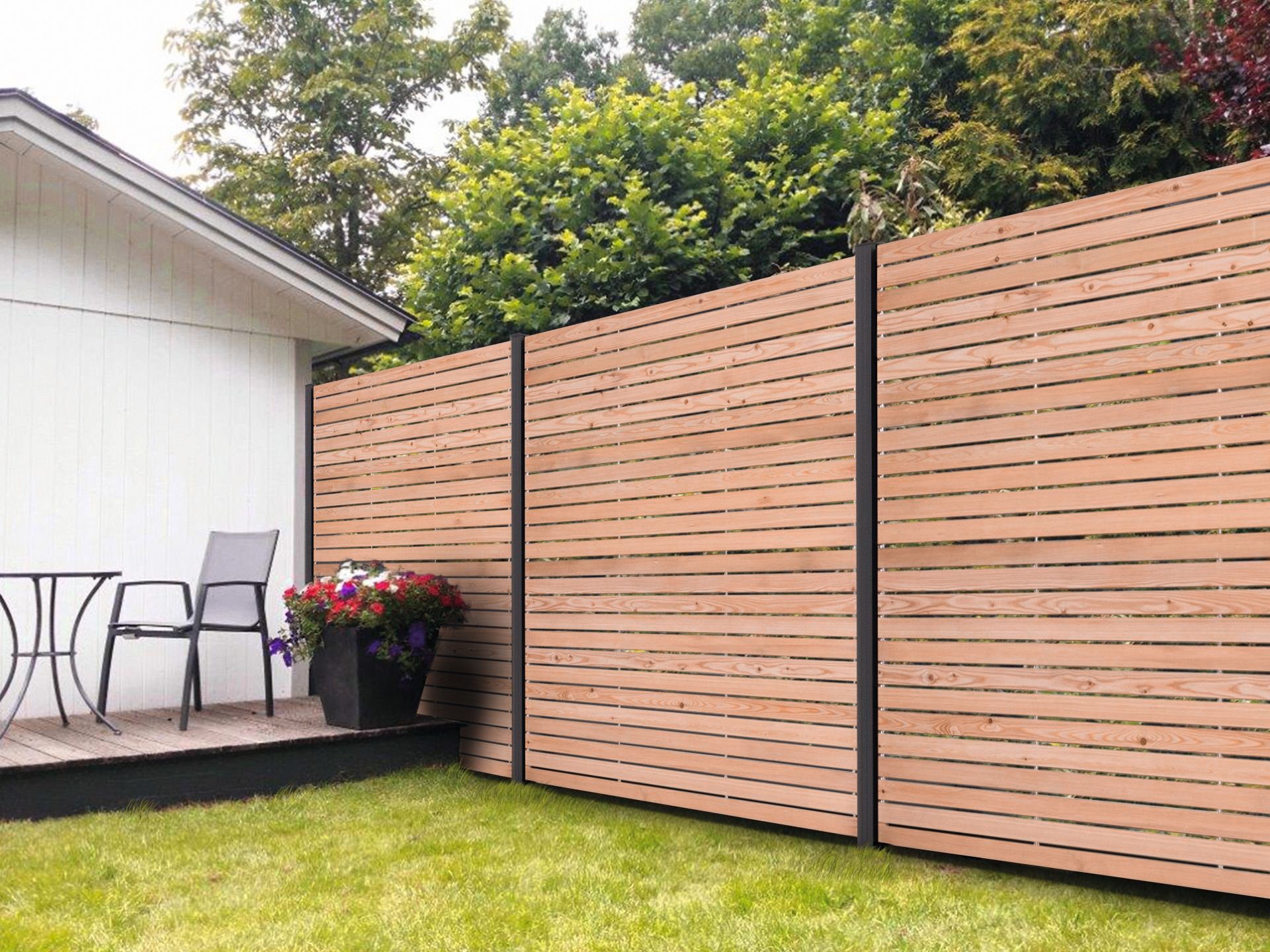 GartenLand Zaun Westerland Rhombus, (Set, Ohne Pfosten, ca. 180x180 cm), Rhombus-Optik, Europäische Lärche PEFC