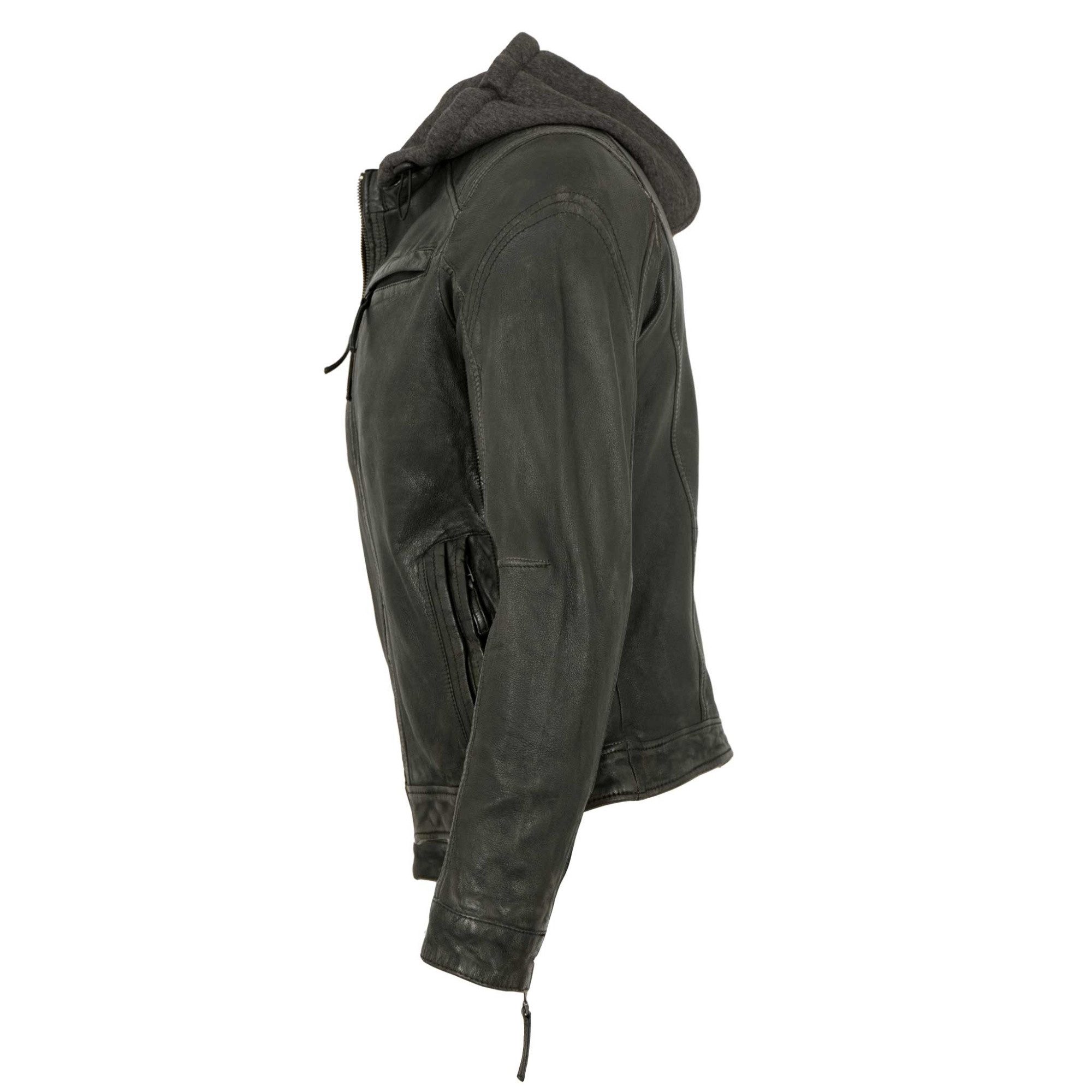 Jilani Lederjacke Sandoko Jilani Collection - Herren Lederjacke Kapuze Lamm günstig online kaufen