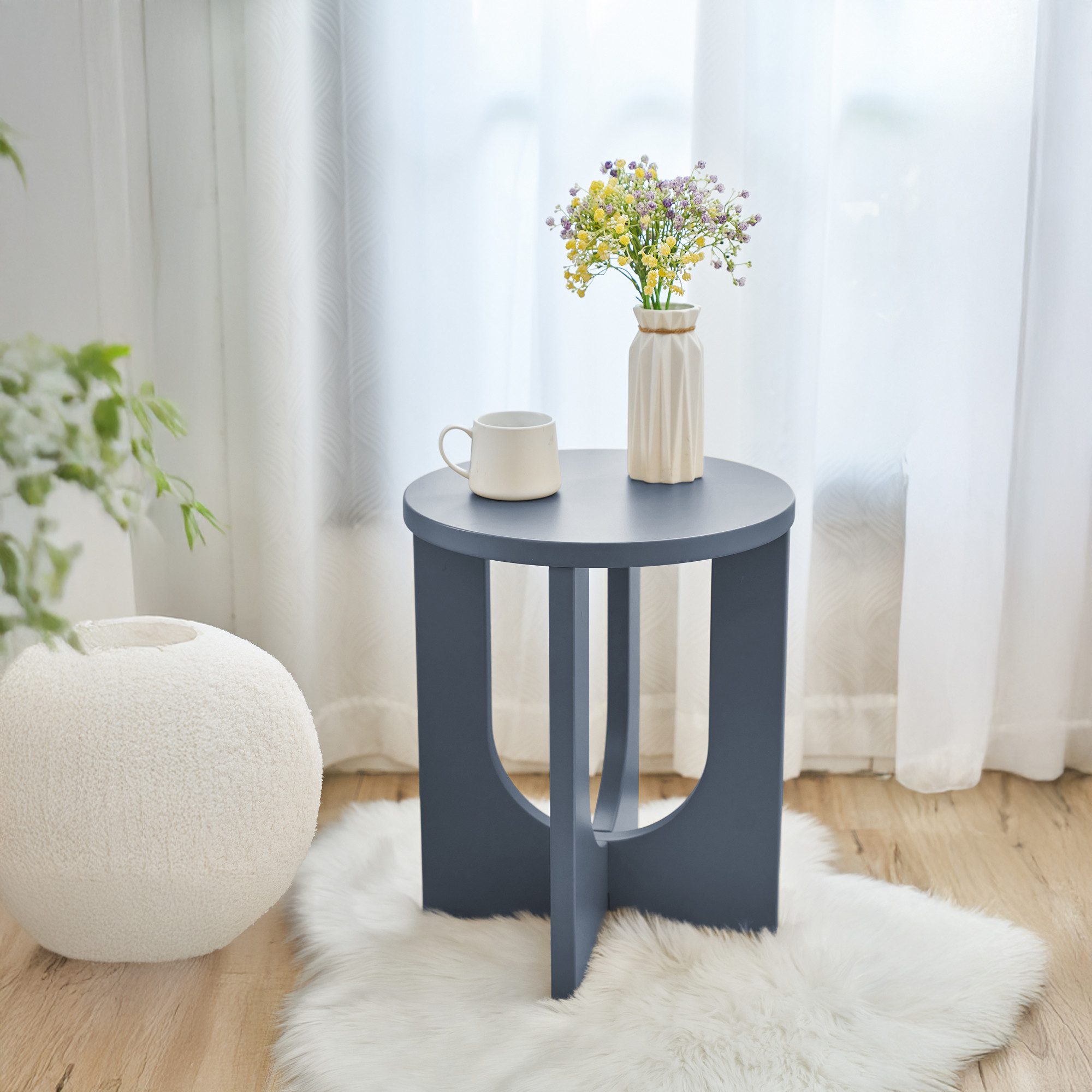 en.casa Beistelltisch, »Kysdajore« rund MDF 50 günstig online kaufen