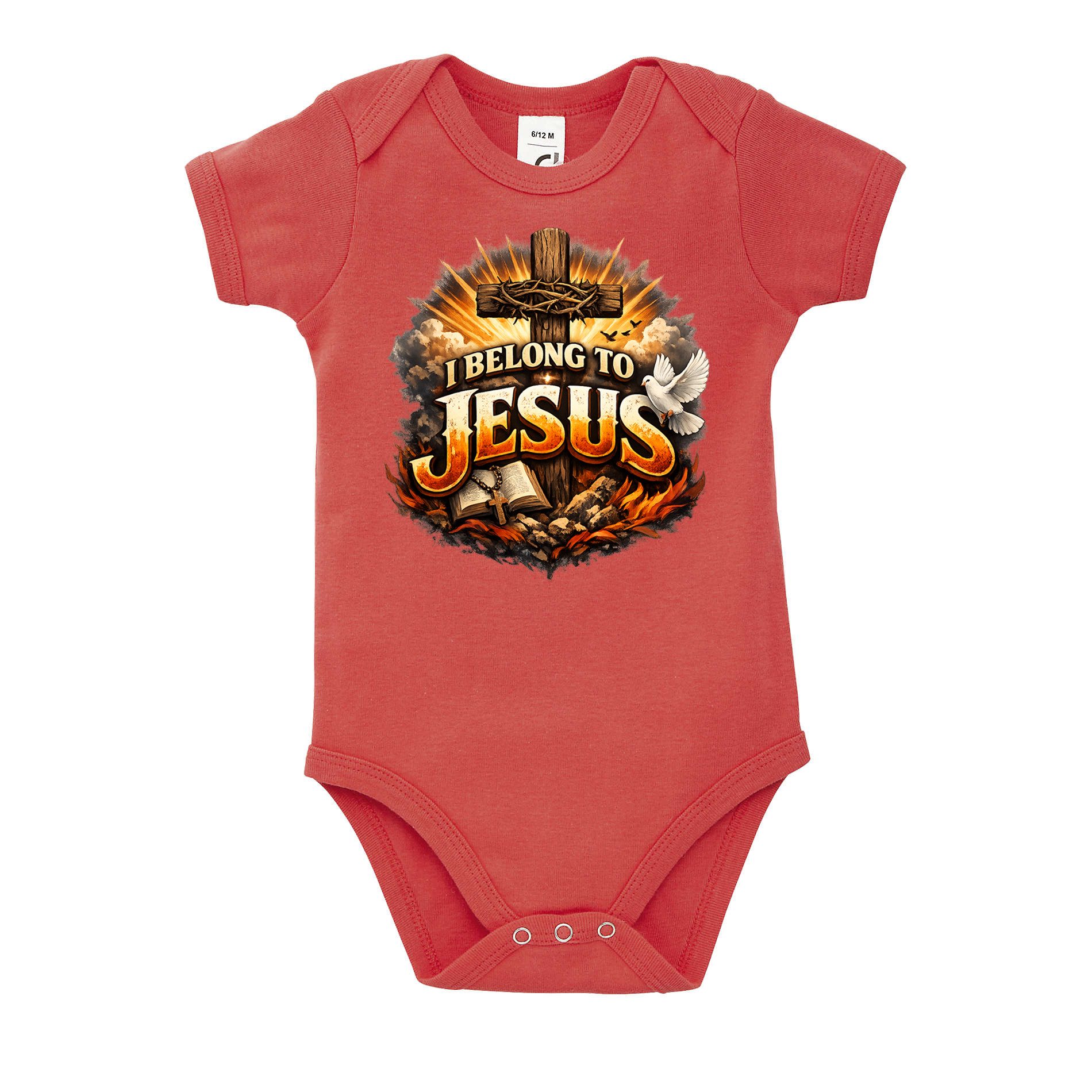 Blondie & Brownie Strampler Belong To Jesus Body Baby Ich gehöre zu Jesus Print Motiv Designs (Einzelartikel, Einzelartikel) Jesus Glaubensbotschaft Baby Body Printmotiv