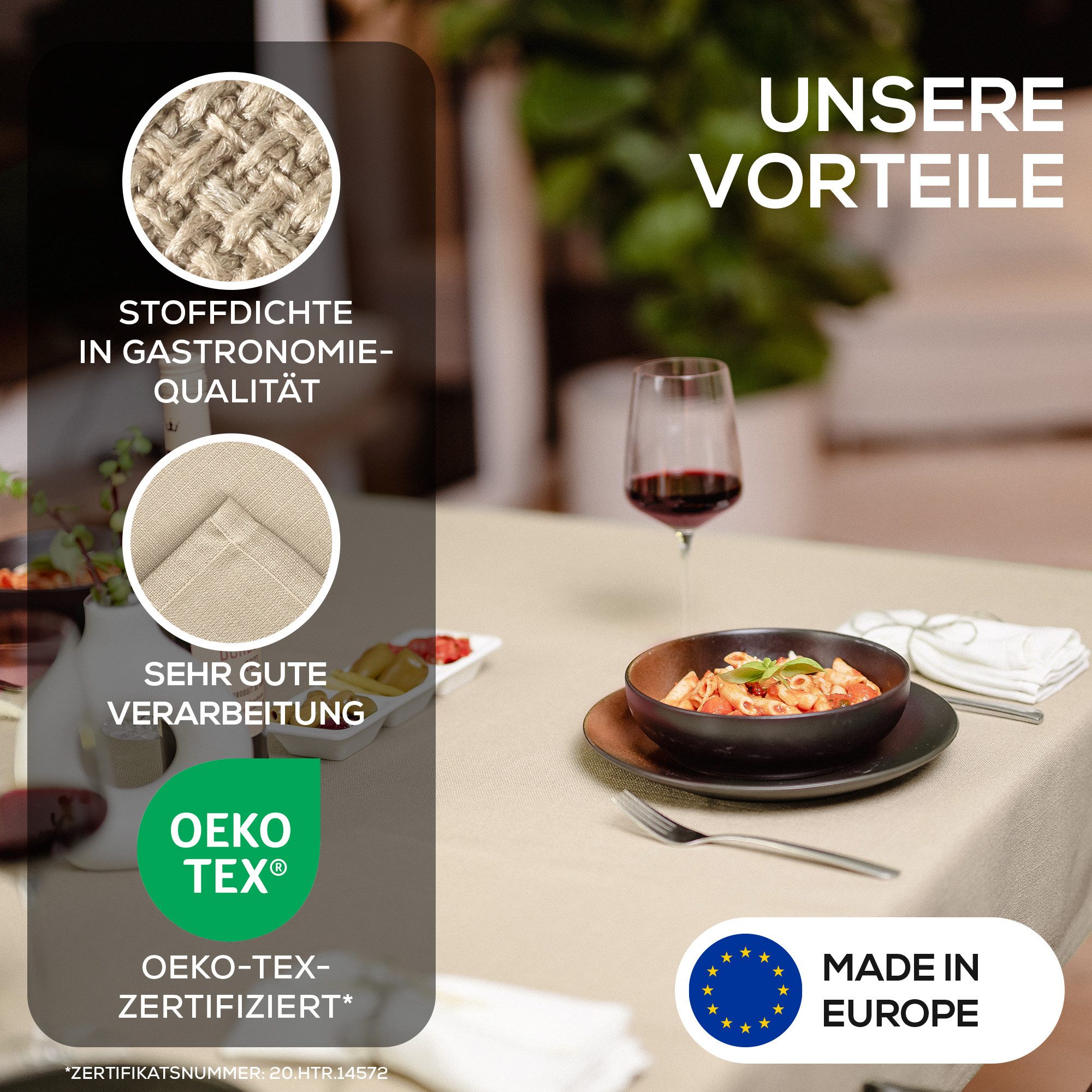 Beautex Tischdecke Elegante Tischdecke Edel Leinenoptik, Lina Tischdecke und Tischläufer (1-tlg)