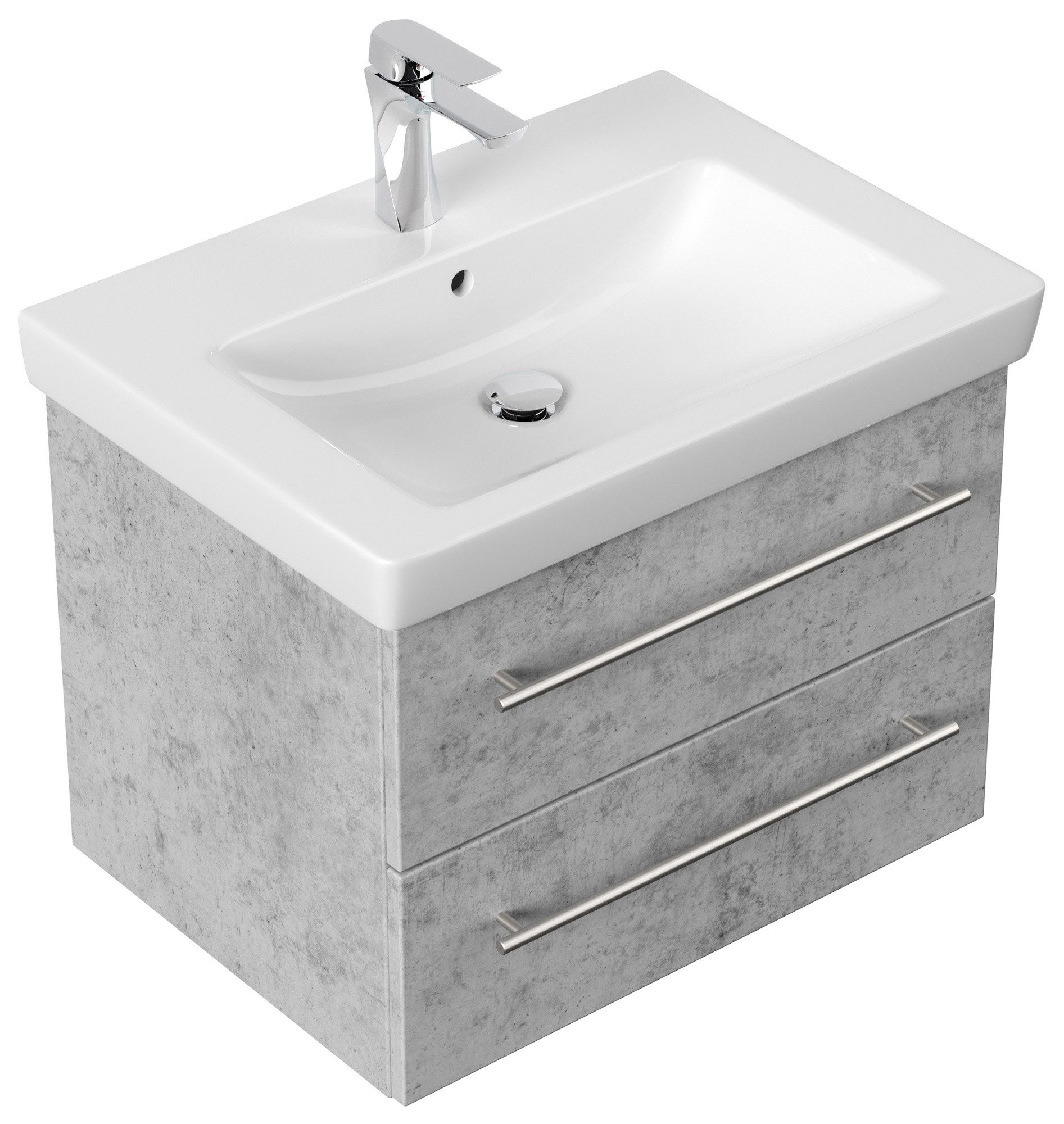 Magnolia Home Waschtisch Badmöbel mit Villeroy & Boch Subway 2.0 Waschbecken 65 cm SoftClose be