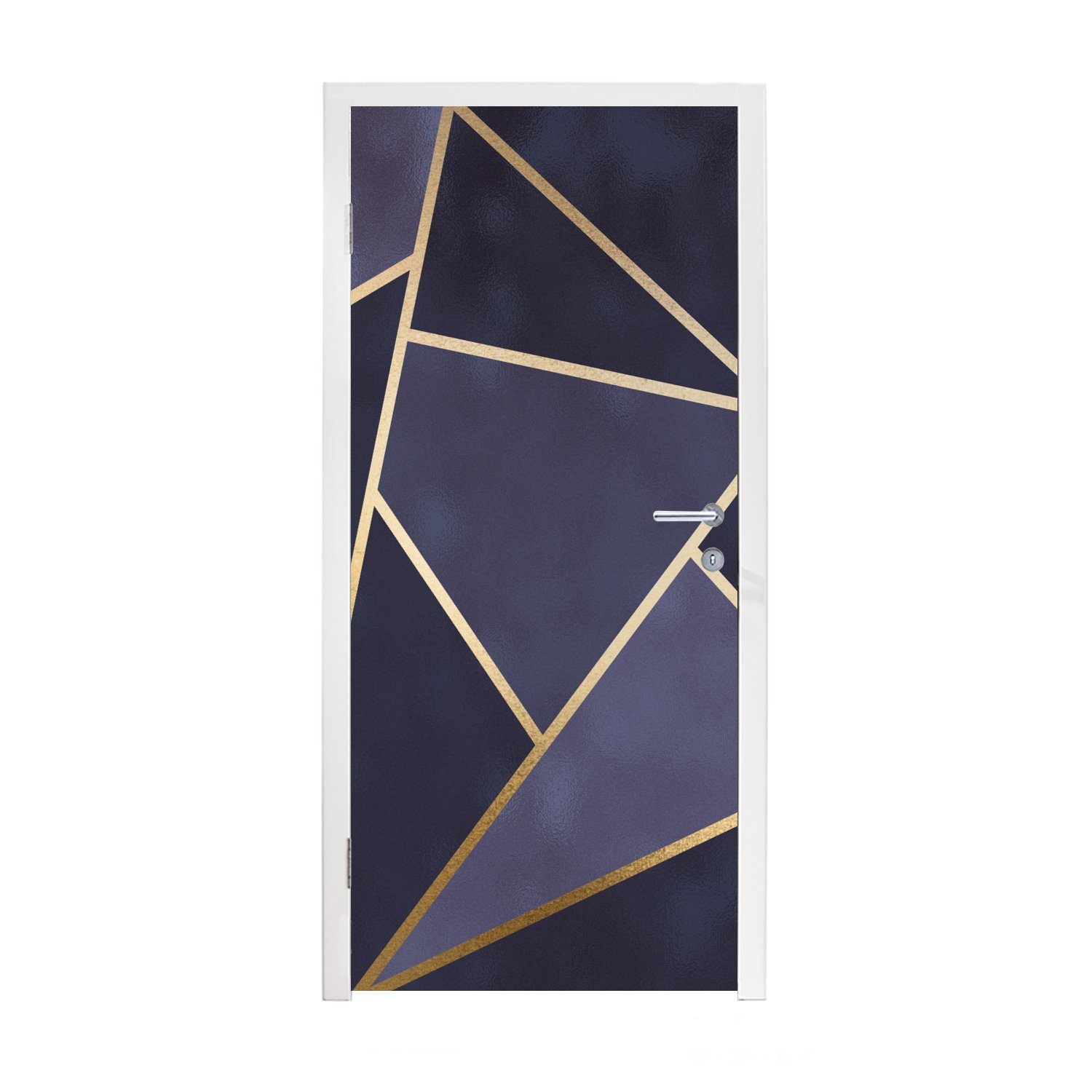 Tür, Collage, Türtapete St), cm 75x205 Türaufkleber, Blau - Fototapete bedruckt, für Marmor - MuchoWow Matt, (1
