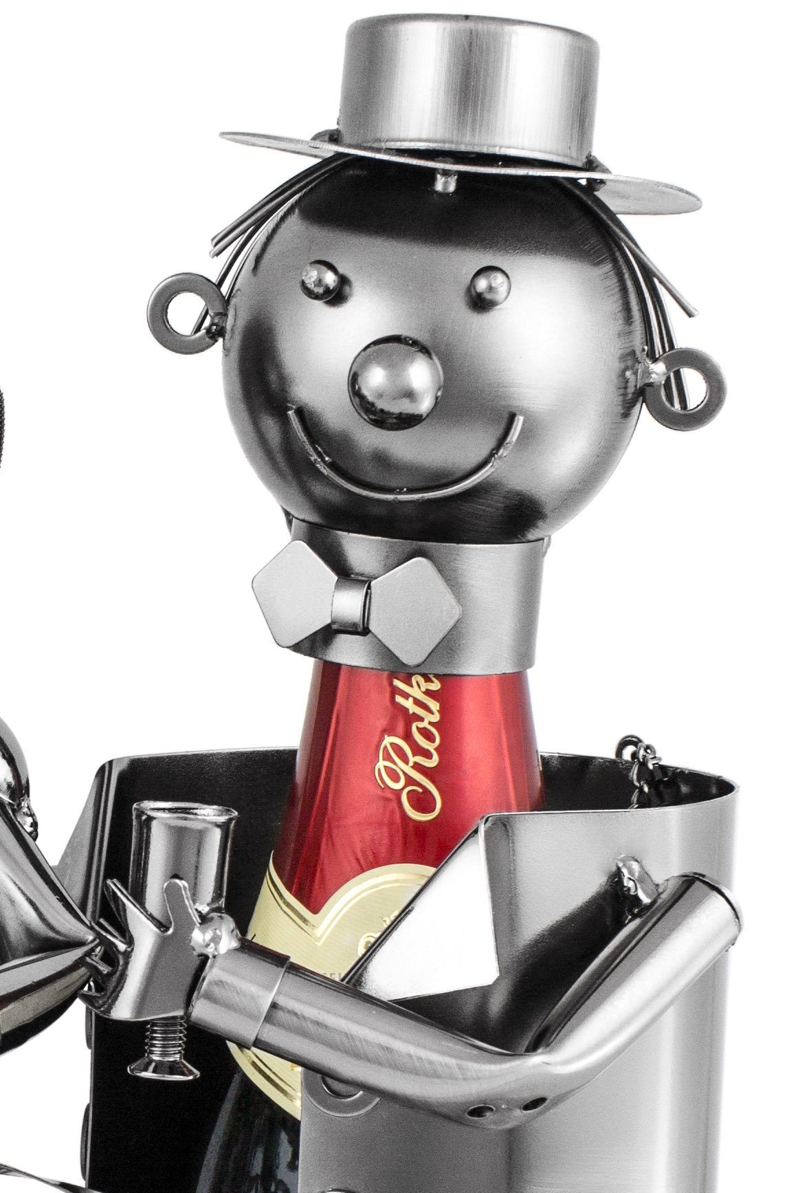 BRUBAKER Weinflaschenhalter Hochzeit, (1-St., inklusive Grußkarte), Metall Skulptur, Champagner Geschenk