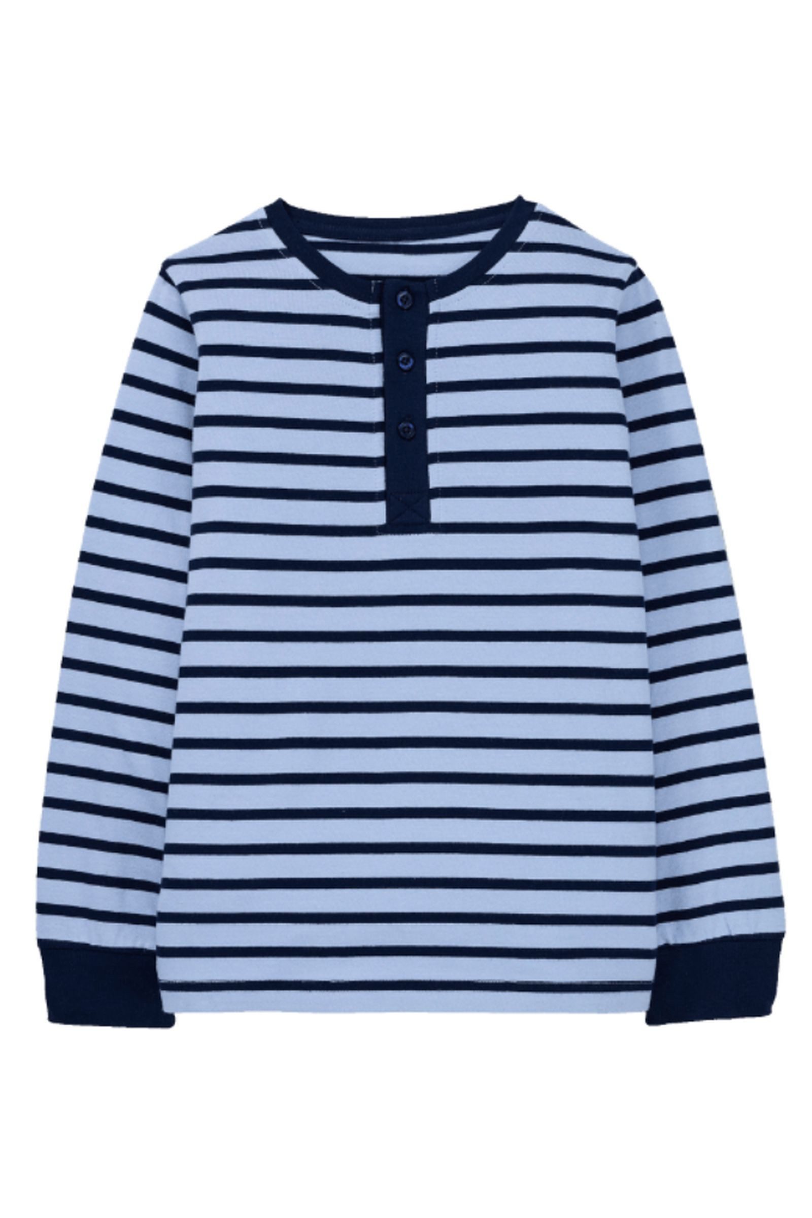 Lily & Dan Pyjama Jungen Pyjama Set lange Schlafhose + langarm Oberteil Blau 134-140 (Schlafhose + Oberteil, 2 tlg., Pyjama Set) Wärmender Stoff, Hautfreundlich – Bild 2 von 3