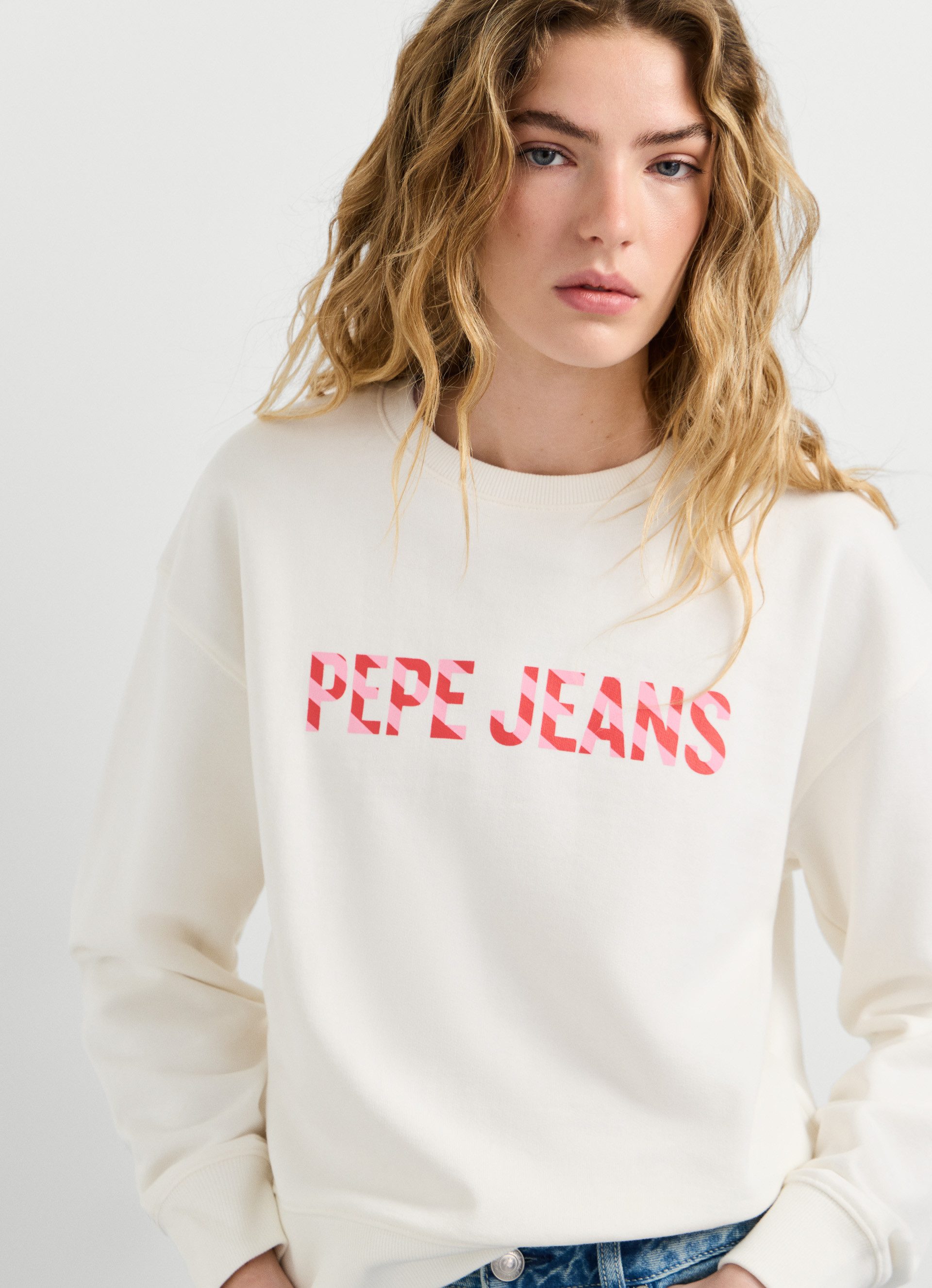 Pepe Jeans Sweatshirt CELESTE Baumwoll-Mix, Rundhalsform