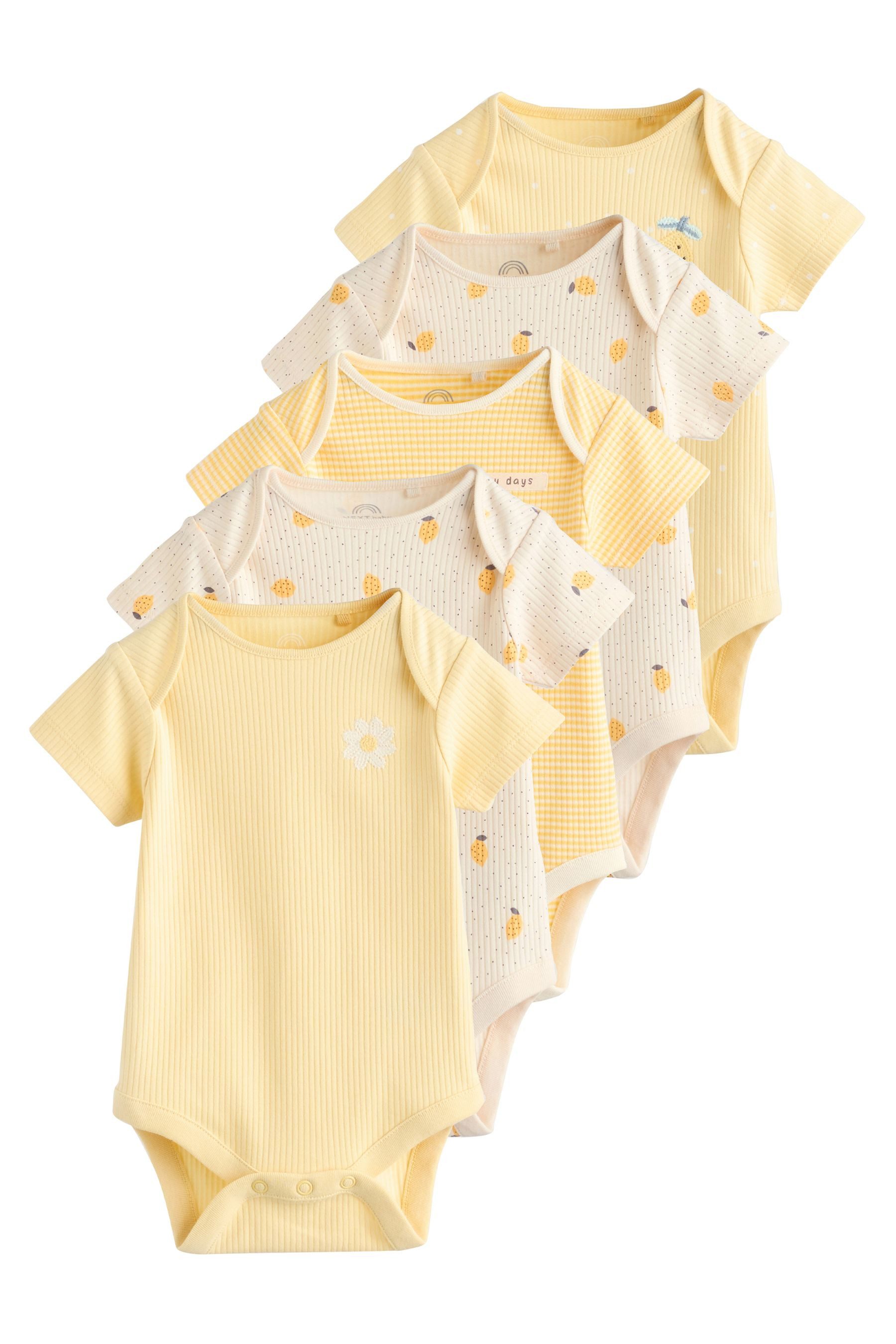 Next Kurzarmbody Kurzärmelige Babybodys im 5er-Pack (5-tlg)
