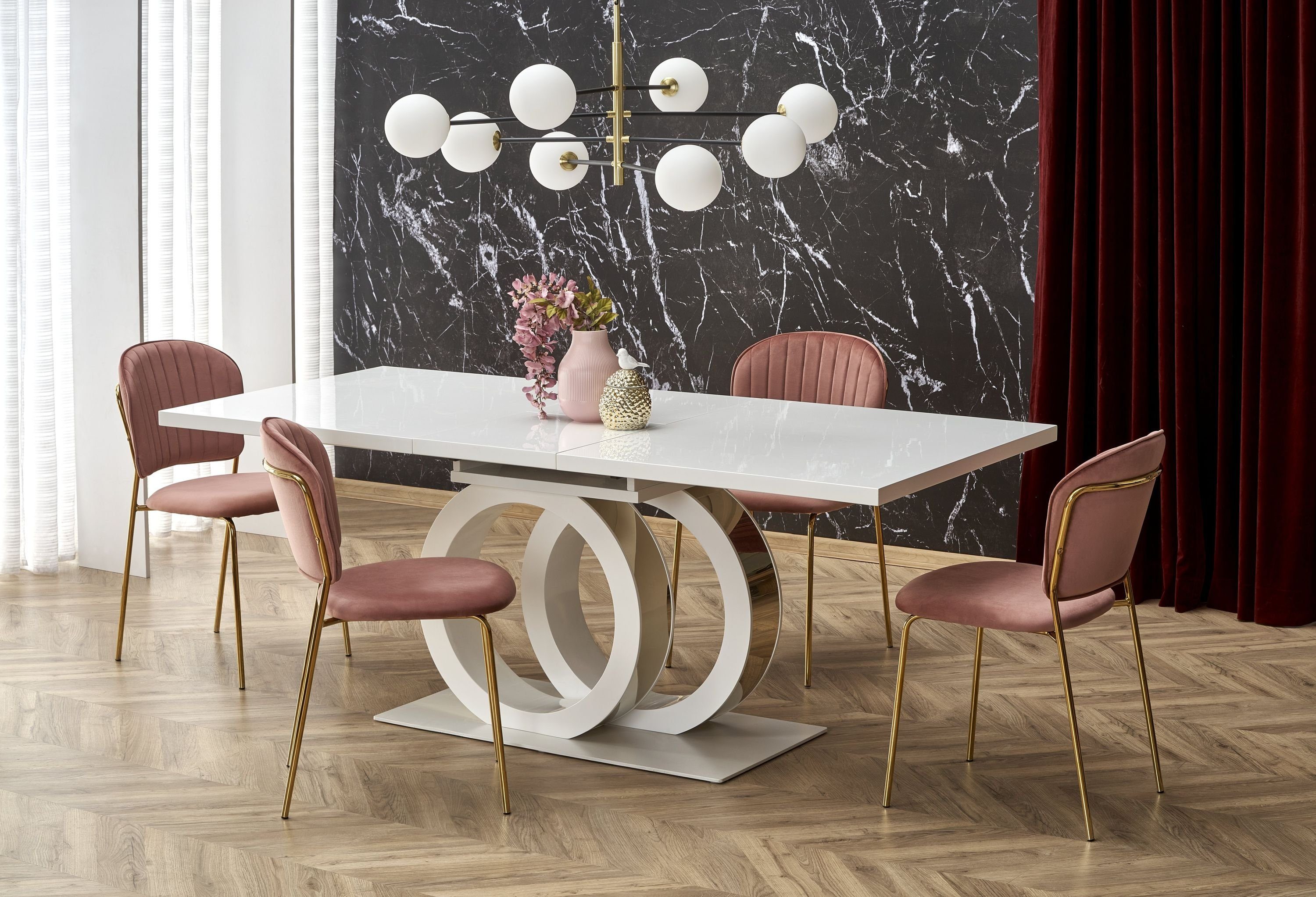 designimpex Esstisch Design HAG-777 Weiß Hochglanz günstig online kaufen