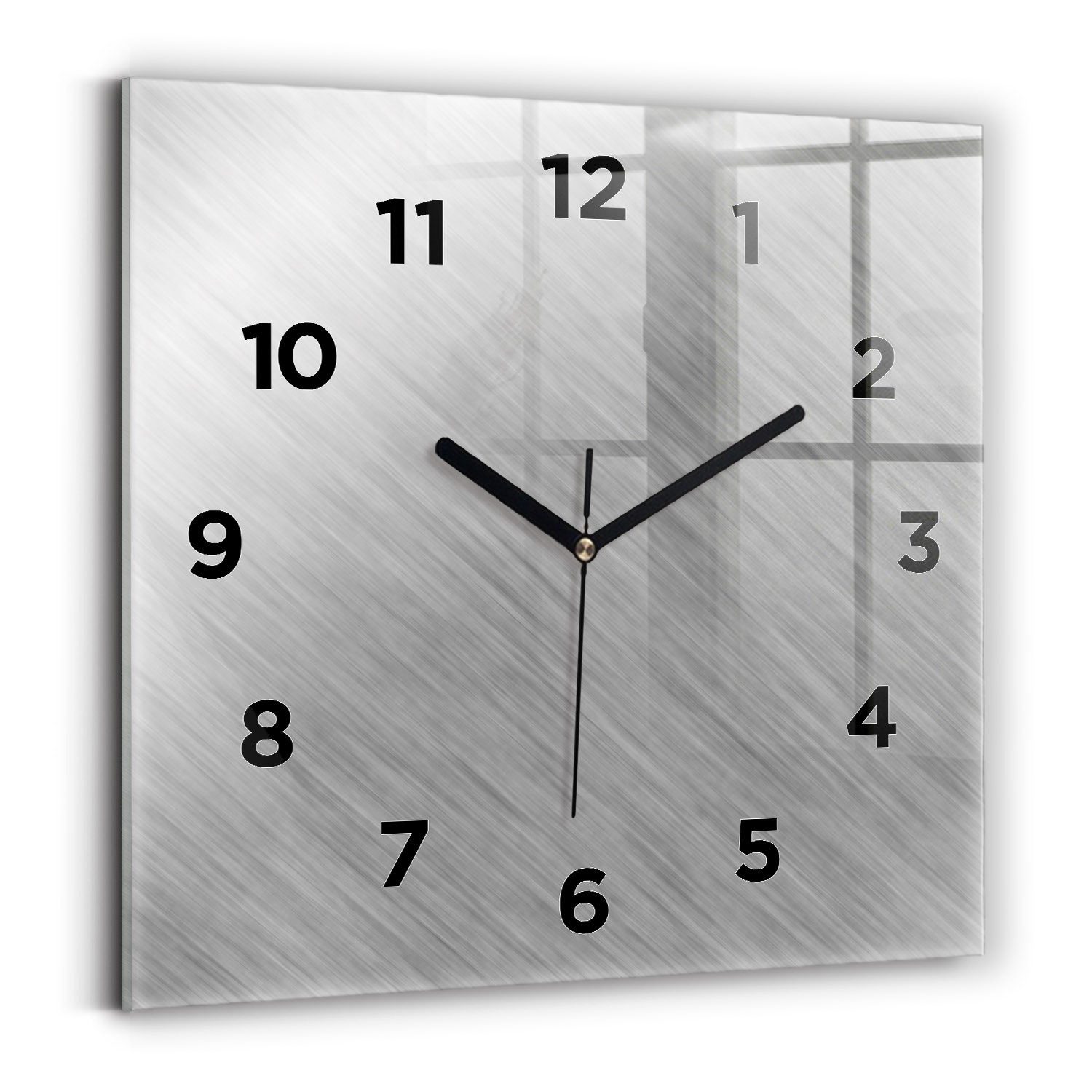 Tulup Wanduhr Glasuhr Metallwand Uhr aus Gehärtetem Glas