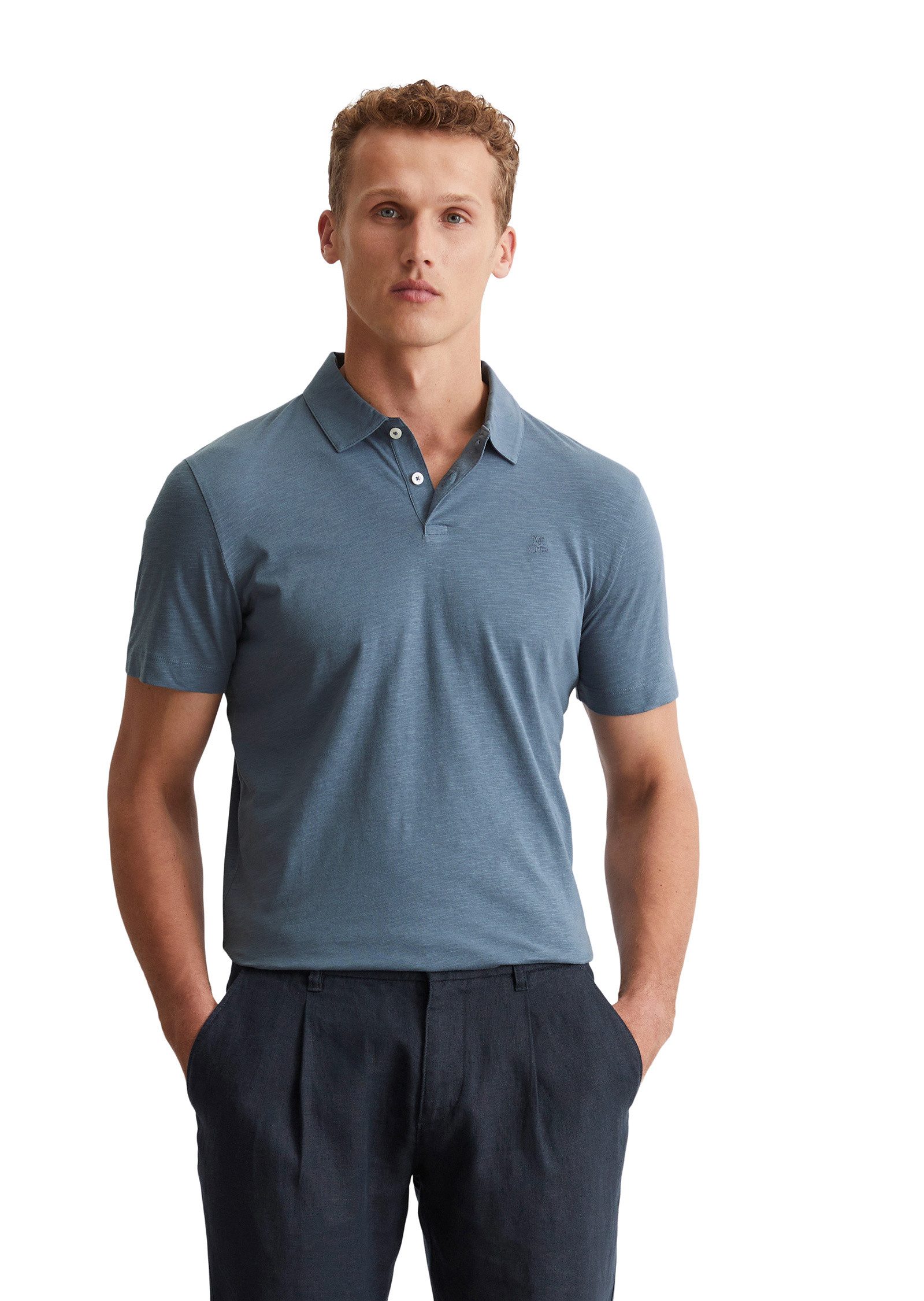 Poloshirt in softer Slub-Jersey-Qualität
