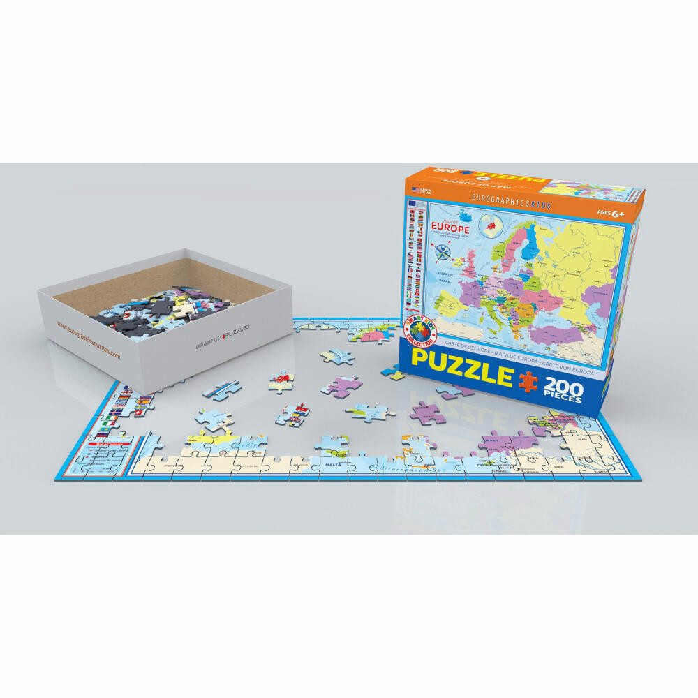 EUROGRAPHICS Puzzle Europakarte, 200 Puzzleteile