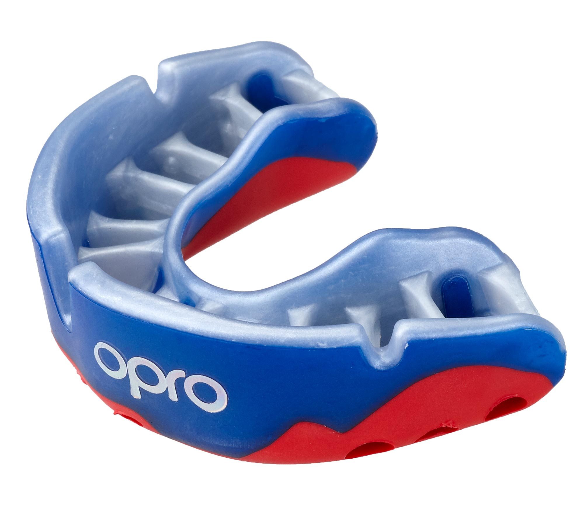 OPRO Zahnschutz Zahnschutz Platinum Senior blue/pearl/red