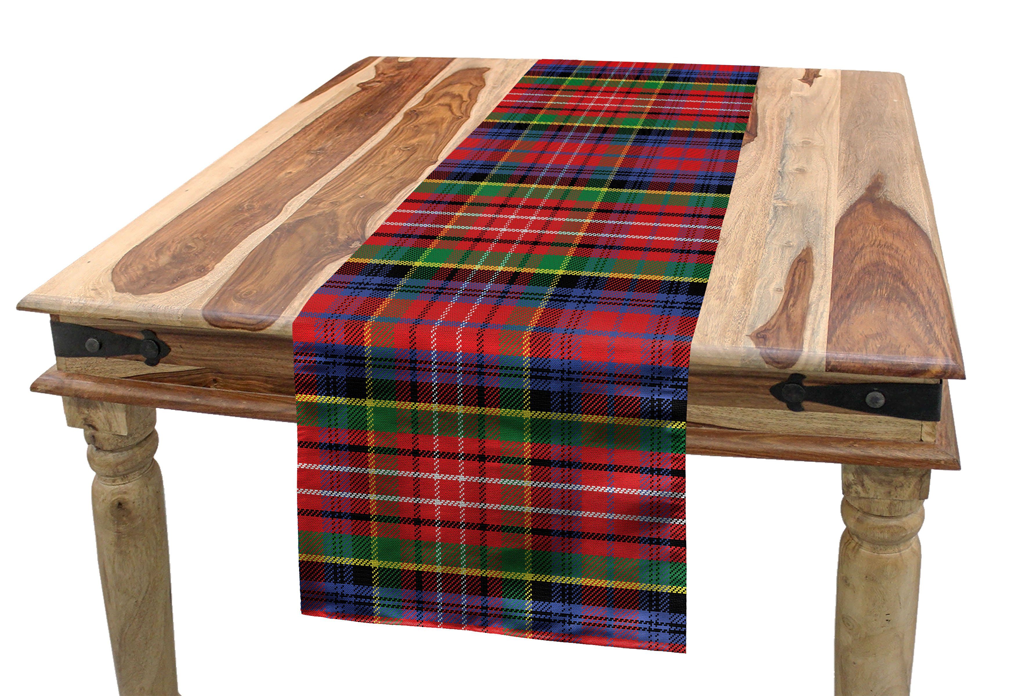 Abakuhaus Tischläufer Esszimmer Küche Rechteckiger Dekorativer Tischläufer, Plaid Caledonia schottischen Stil