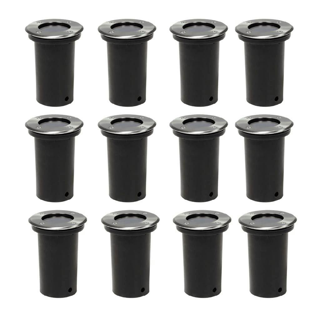 vidaXL Einbauleuchte Bodeneinbaustrahler Außen 12 Stk. Rund