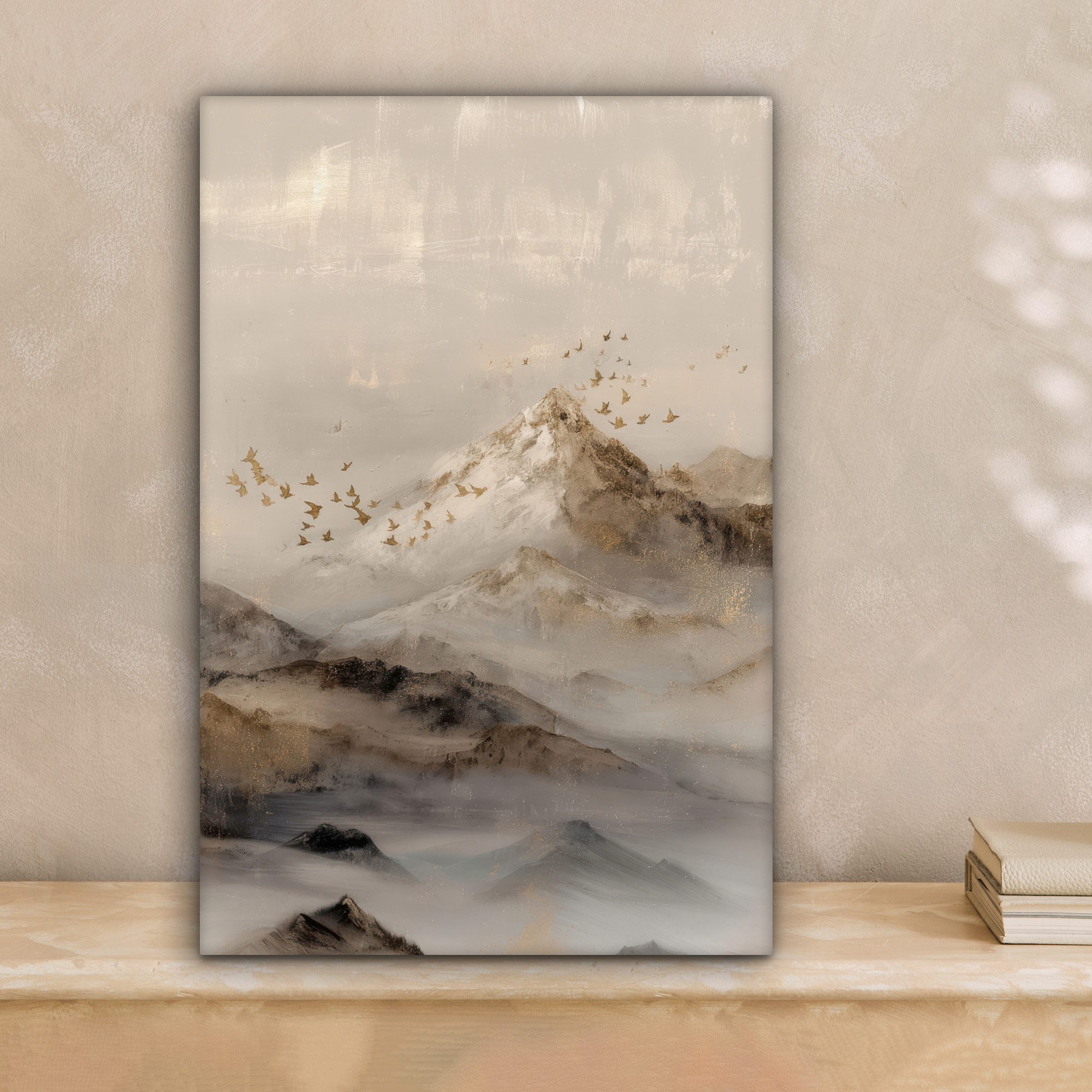 OneMillionCanvasses® Leinwandbild Berglandschaft - Nebel - Pinselstriche, F günstig online kaufen