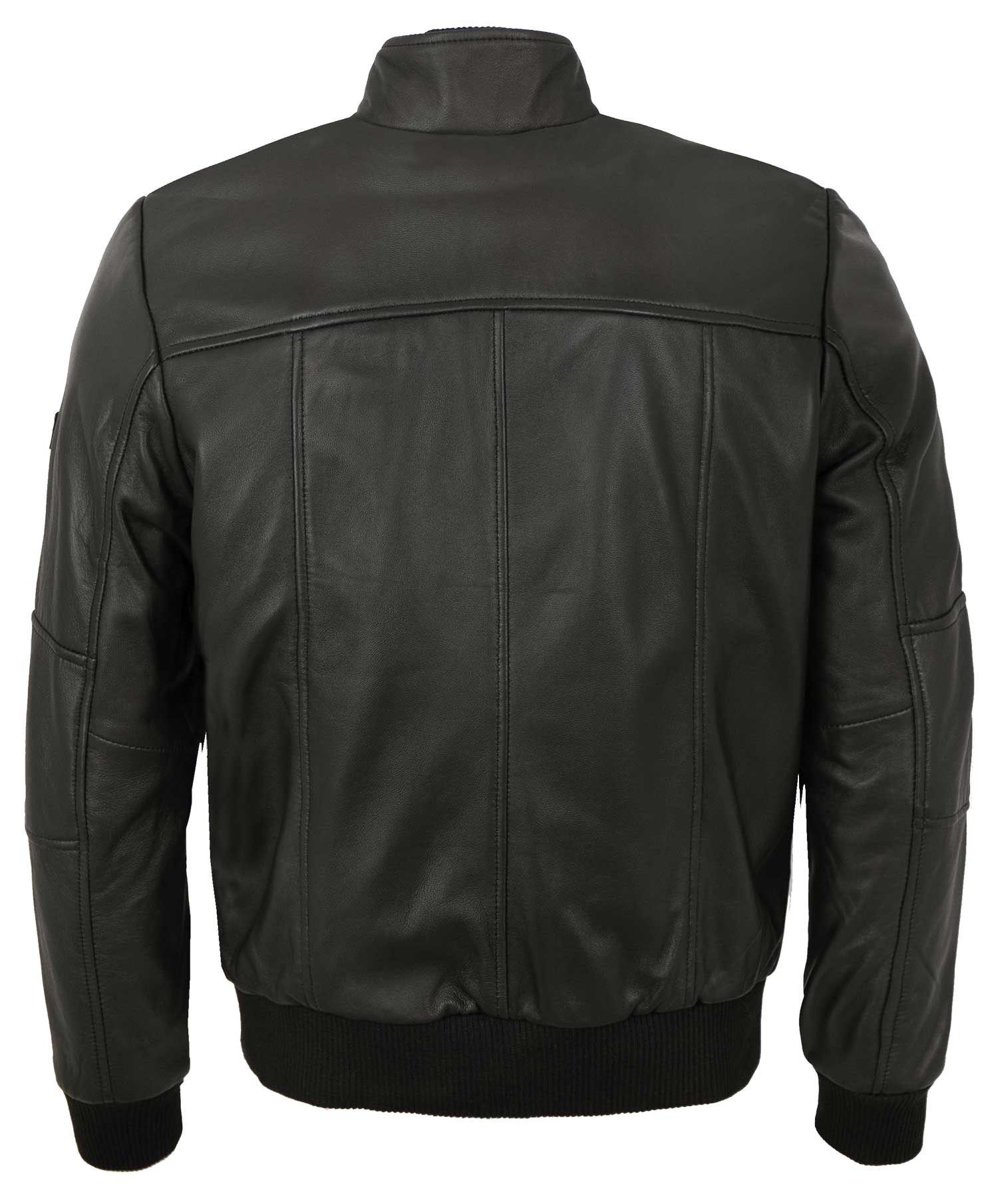Lederjacken24 Lederjacke Ernesto Bruno Banani - Herren Lederjacke Bomberjacke Lammnappa schwarz – Bild 3 von 5